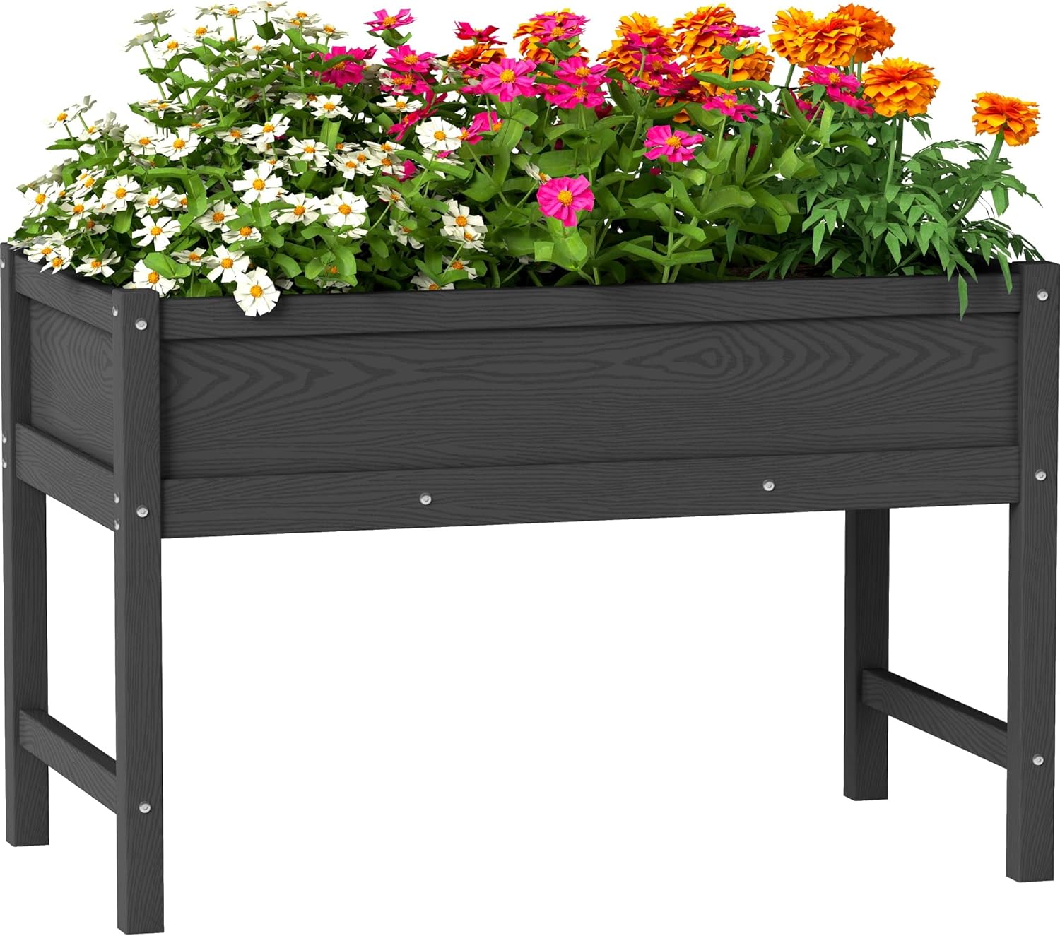 Raised Garden Bed Outdoor with Legs,HDPE Elevated Planter Box Rot-Resistant and Non-Cracking,Raised Beds for Gardening for Backyard, Patio, Balcony, 300lb Capacity Black