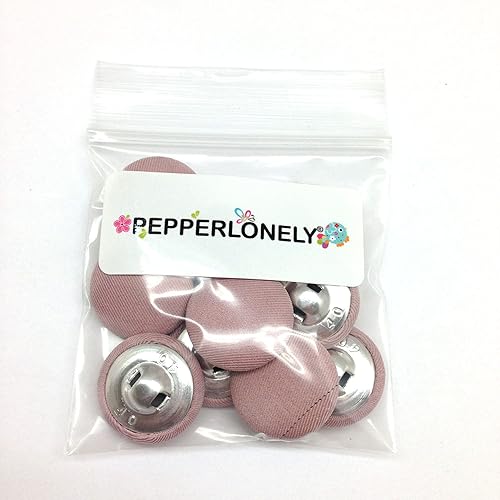 Vista 61 de PEPPERLONELY 10 piezas de tela de 0.394 in cubierta con botones redondos de vástago de metal, azul marino