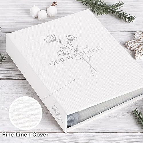 Vista 48 de Lanpn Álbum de fotos de boda de 4 x 6 pulgadas, 2 paquetes, cada paquete tiene capacidad para 50 imágenes, mini álbumes de fotos de lino con carga
