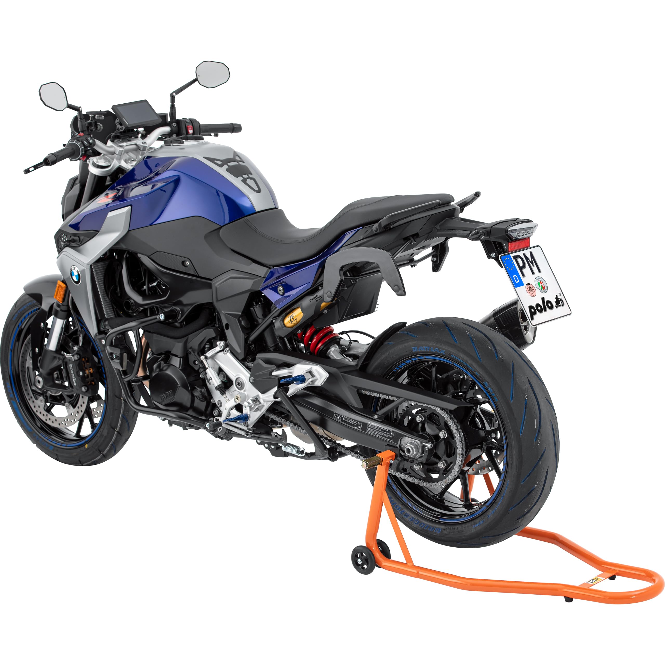 Hi-Q Tools Béquille de Montage Béquille de Moto Béquille de Montage arrière IV Orange avec Support d'angle, Unisexe, Multipurpose, Toute l'année