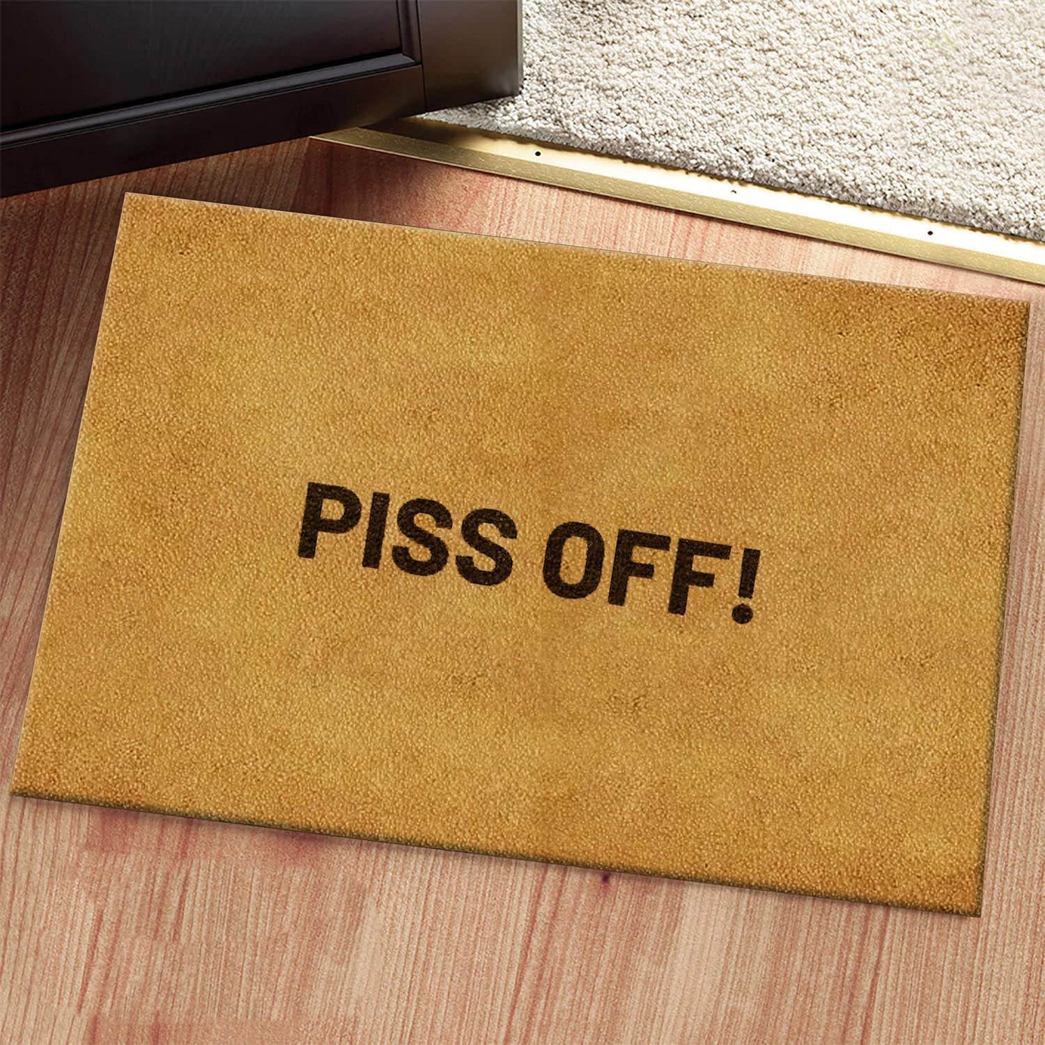 Bozhoushihuijingbaihuoyouxiangongsi Doormat 1089 Bath Mat Piss Off Door Mat Soft Non-Slip Entrance Door Mats For Hallway Outside Front Back Door 40X60cm