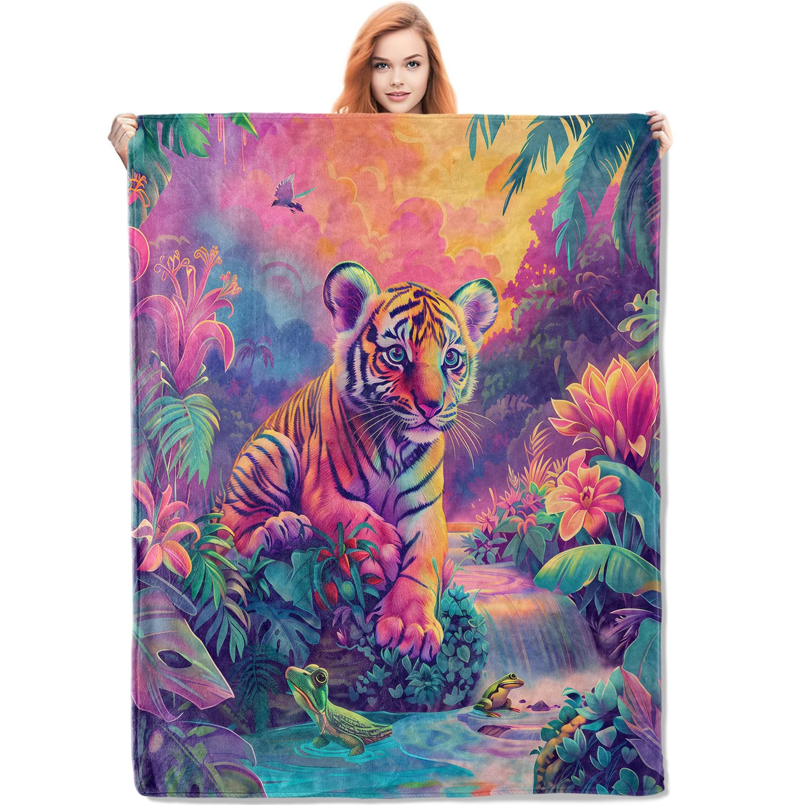 Plaid tigre doux et léger pour vos soirées cocooning au salon et vos voyages