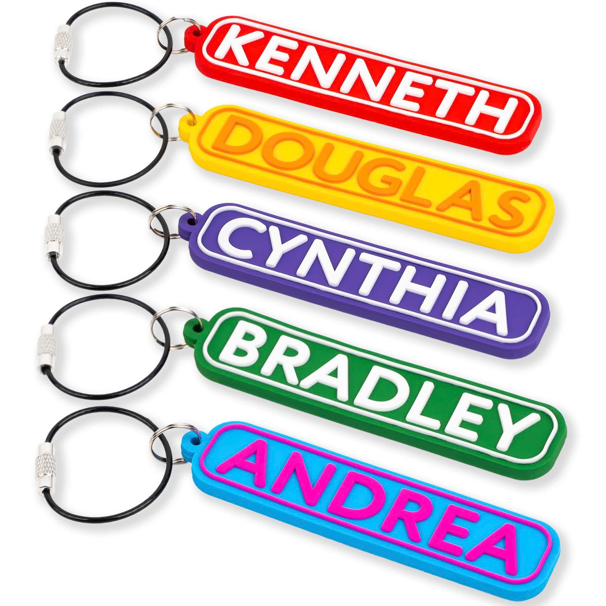 SODWINCO Custom Name Bag Tag – Personalized Luggage Tag for Kids, Adults, School Backpacks, Travel Bags, Sports Bags – Durable PVC ID Name Tag –