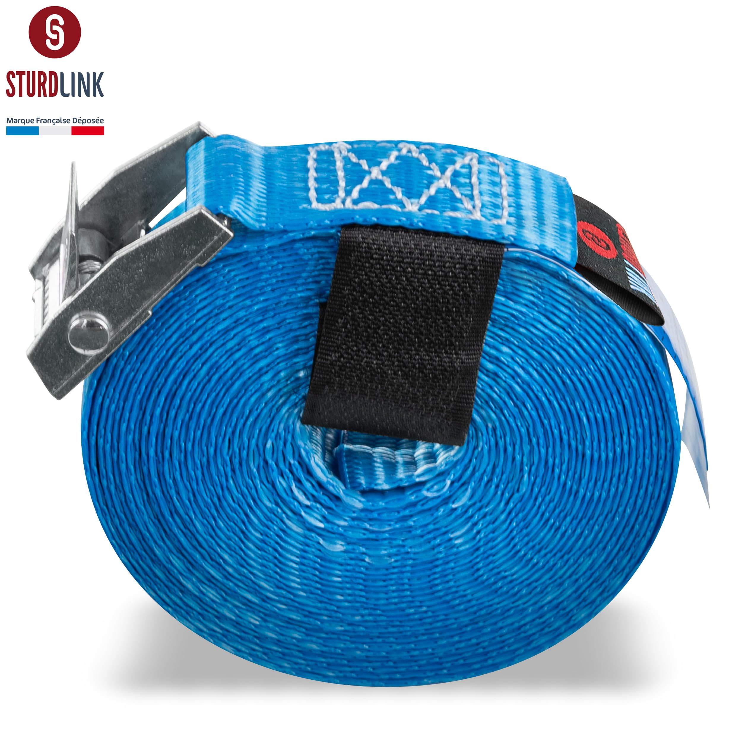 Sturdlink Set di 4 Piccole Cinghie di Fissaggio 25mm 250kg con Fibbia Metallo 5m, per Portapacchi Bici, Barre Portatutto, Bagagli Moto, Carrello, Canoa, Kayak, Surf, Portabici e Baule Auto, Rimorchi