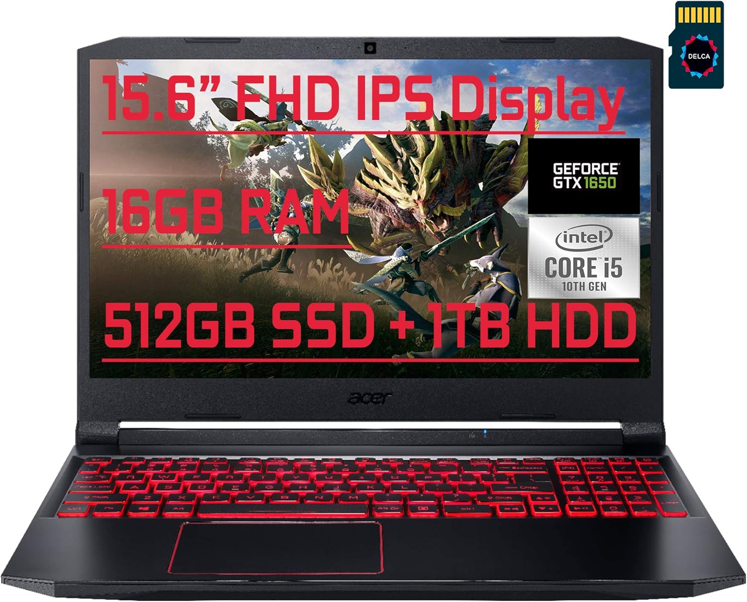 Acer Nitro 5 Premium Gaming Laptop I 15.6” FHD IPS I 10th Gen Intel 4-Core i5-10300H (>i7-8750H) I 16GB RAM 512GB SSD + 1TB HDD I GeForce GTX 1650 4GB Backlit USB-C Win10 + 16GB Micro SD Card” src=”https://m.media-amazon.com/images/I/81dhGp1Q+3L._AC_SL1500_.jpg”></a></div>
<div class=