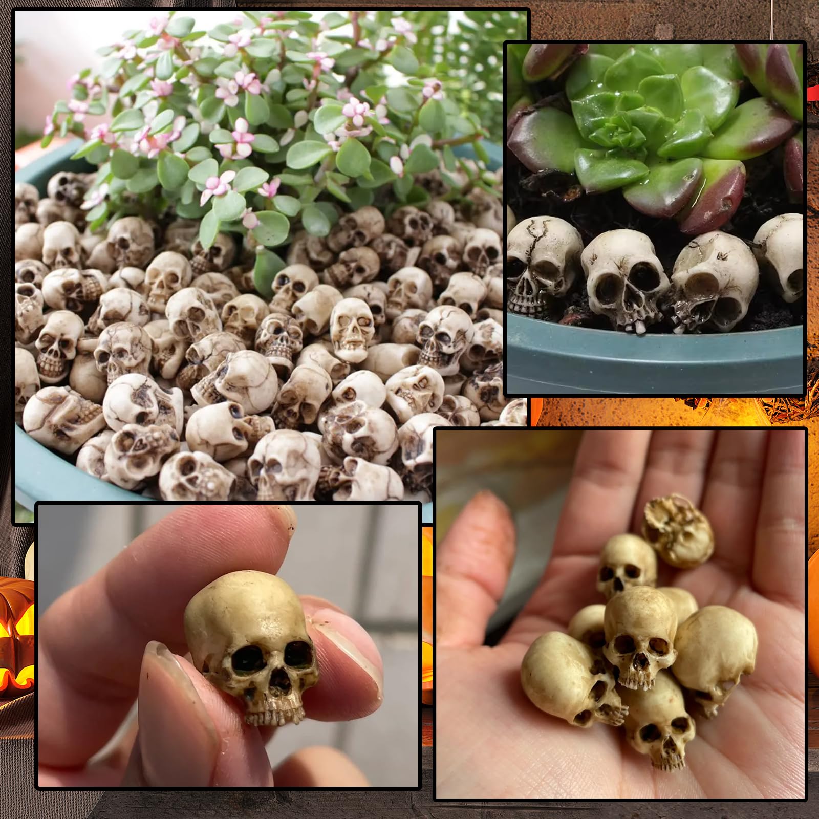 20 Stück Mini Totenkopf Deko Aus Harz - Kleine Schädel Für Halloween Dekoration