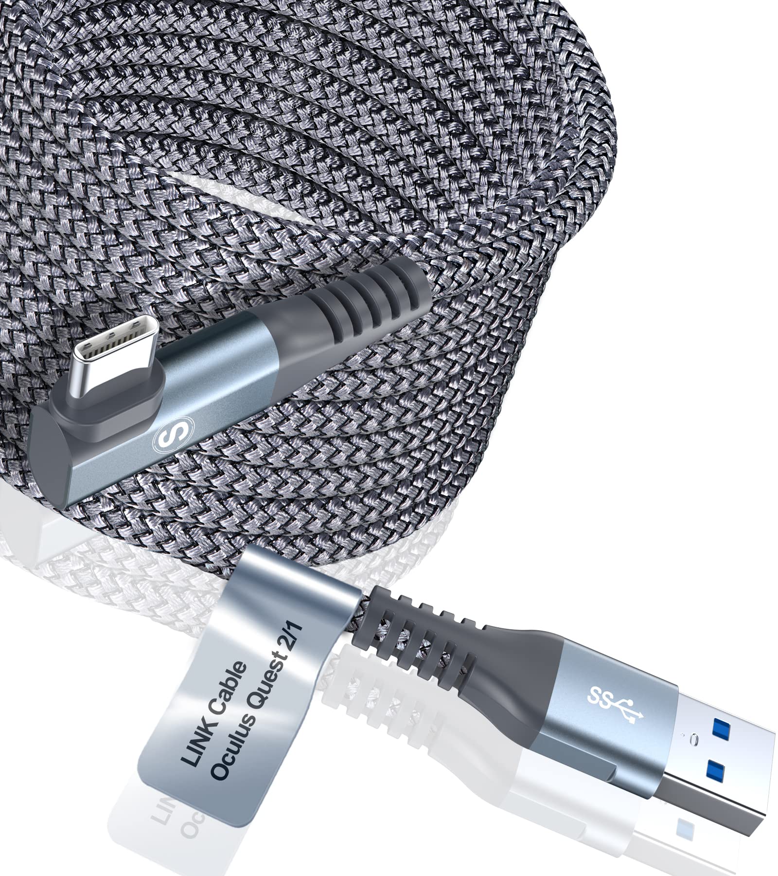 SWECENT Link Cable 3M,Virtual Reality Headset Cable Compatible with Meta Oculus/Quest 3/Quest 2/Pro,Pico 4 and Steam VR,High Speed Data Transfer Fast Charging USB 3.0 to Type C Cable for Gaming PC.