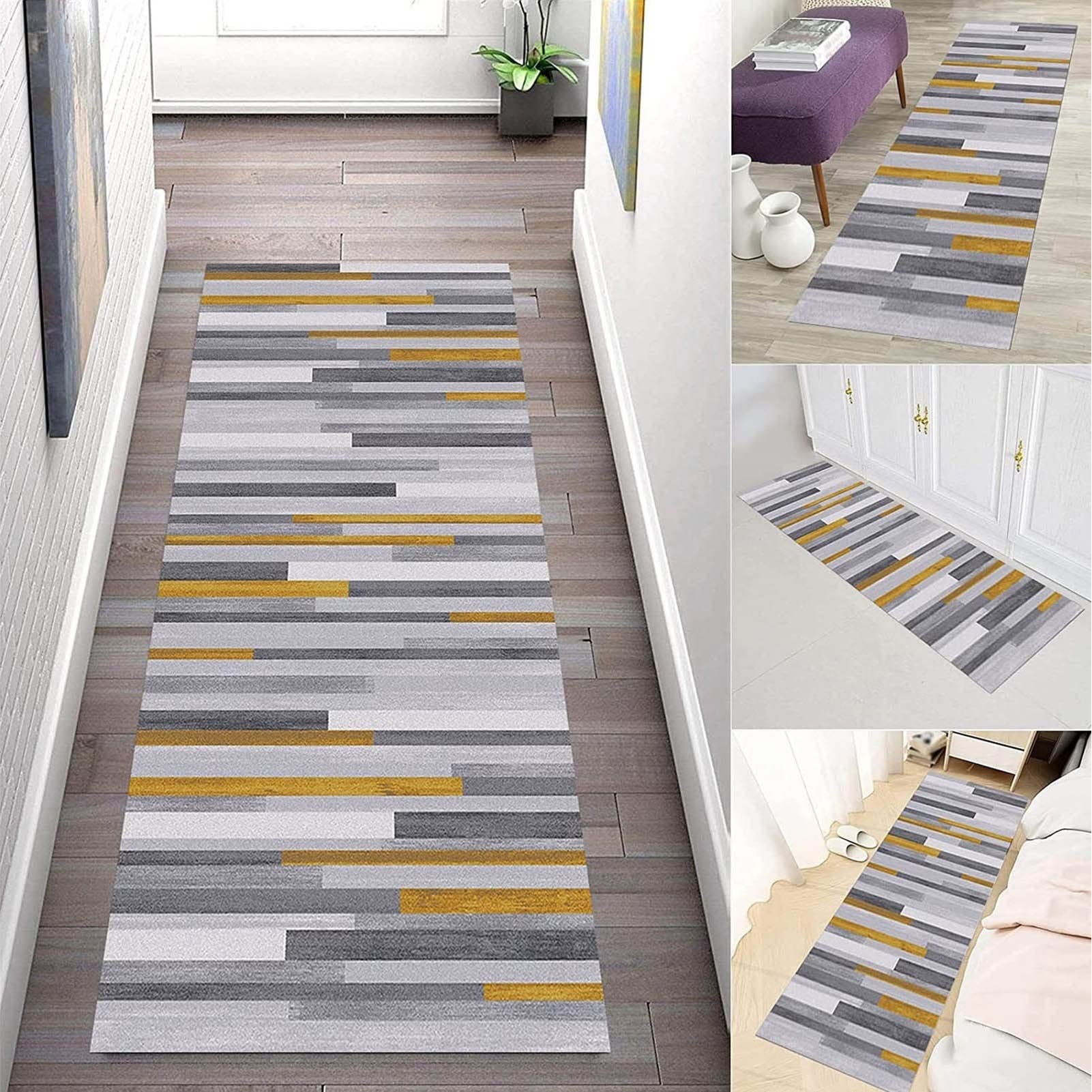 HLUONGTN Grayhallway Runner Rug Non Slip Washable Extra Long Carpet Carpet Runner for Kitchen Hall Stairs/60X300Cm