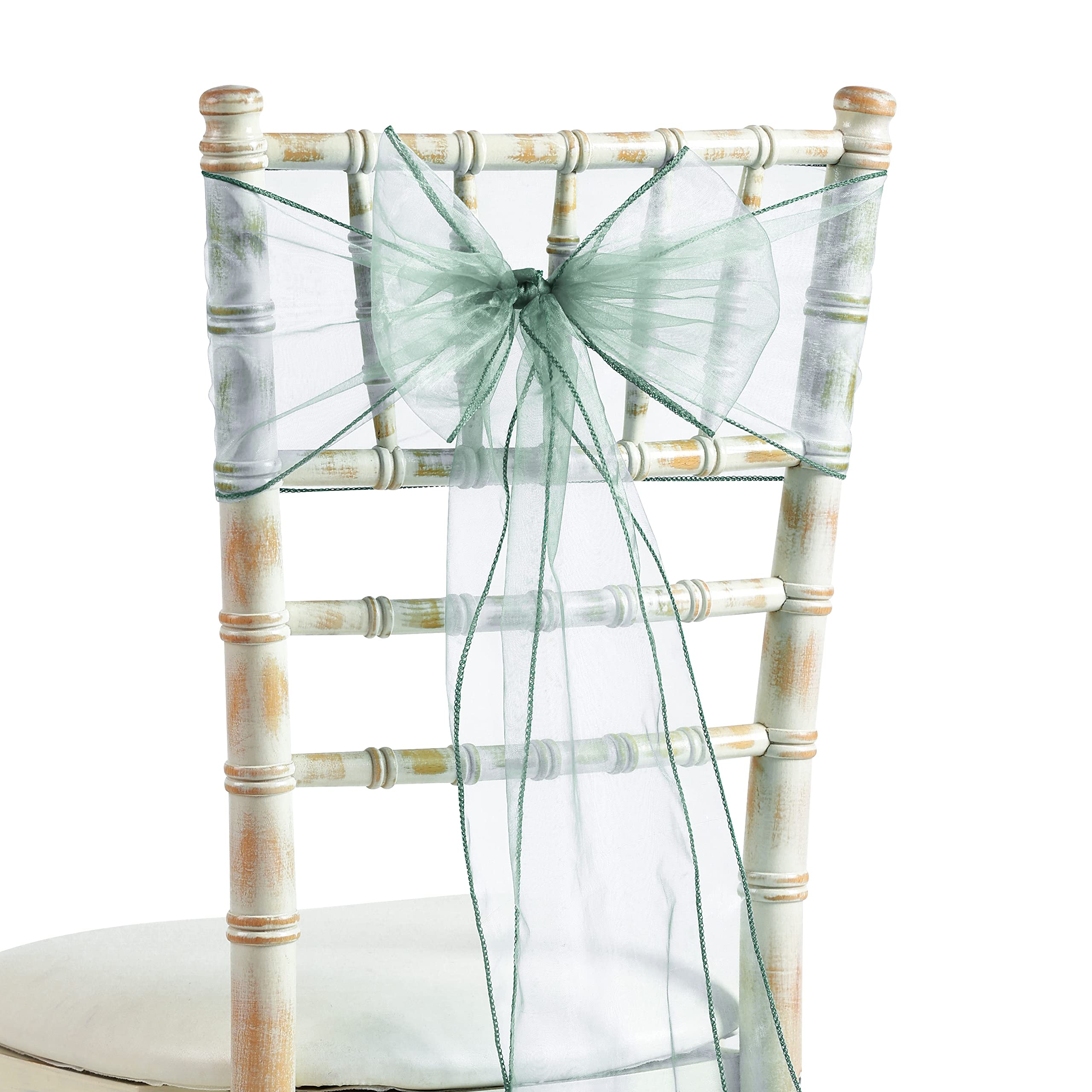 The Chair Cover Company Oliver Green 20X275cm Organza Sash Wider Sash Fuller Bows Chair Cover Bows Sash For Wedding Party Birthday Decoration (50, )