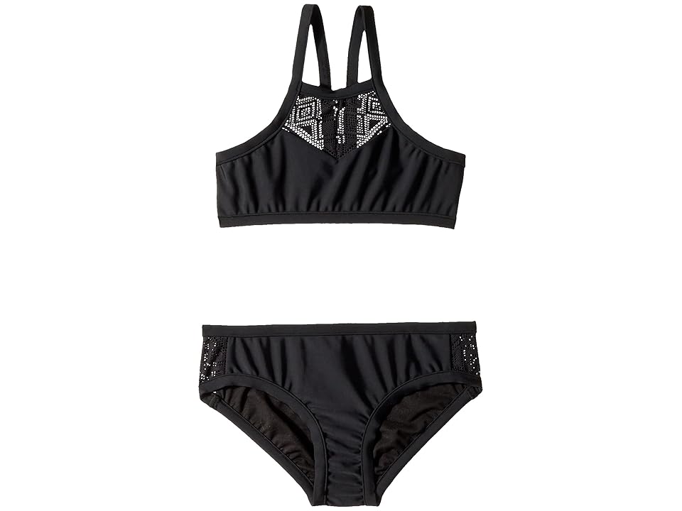 

Seafolly Kids Summer Essentials Apron Tankini Set (Little Kids/Big Kids) (Black) Girl's Swimwear Sets