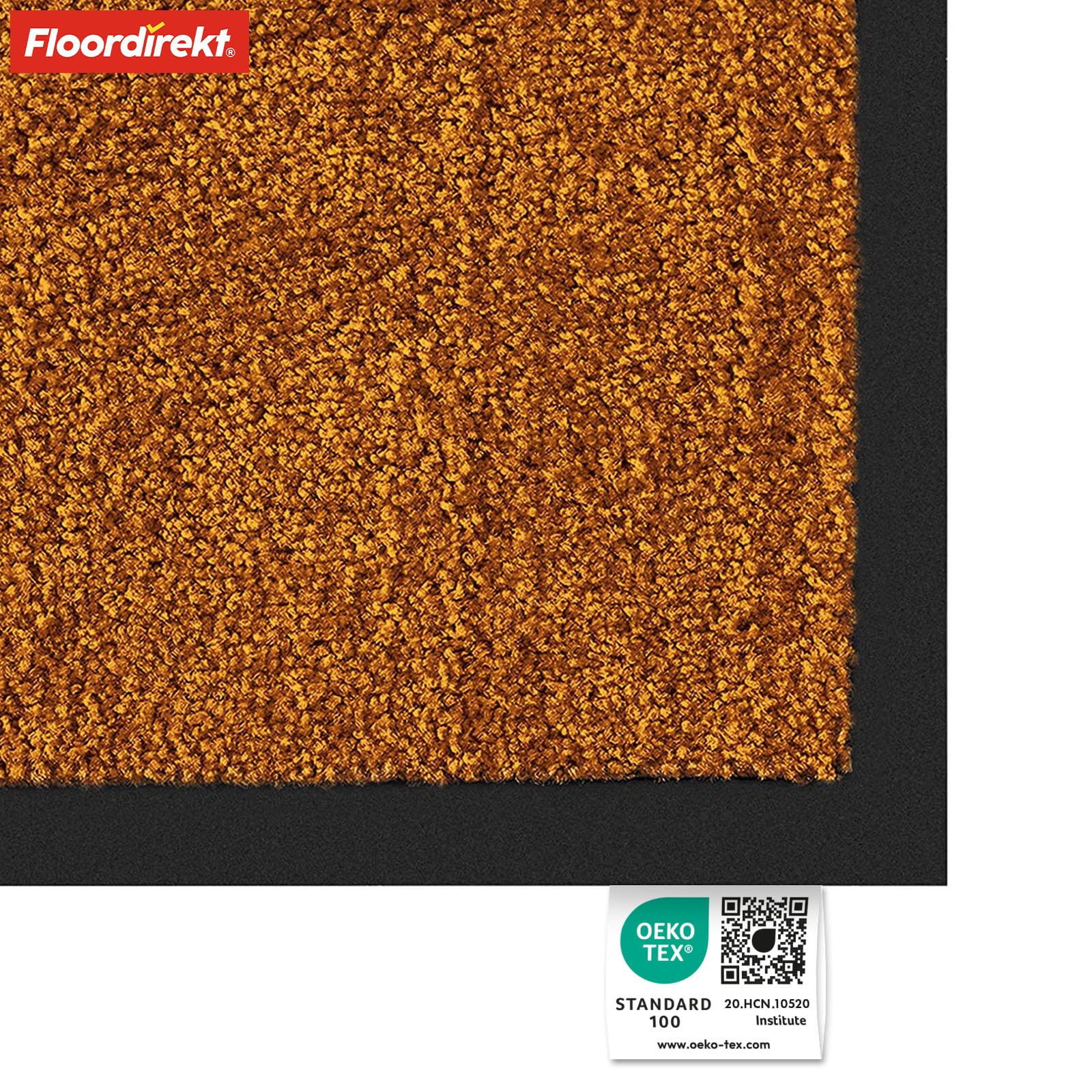 Floordirekt Schoonloopmat Rhine, wasbare en effectieve vloermat, vuilvangmat met antislip achterkant, deurmat in vele maten en kleuren, zwart, 200 x