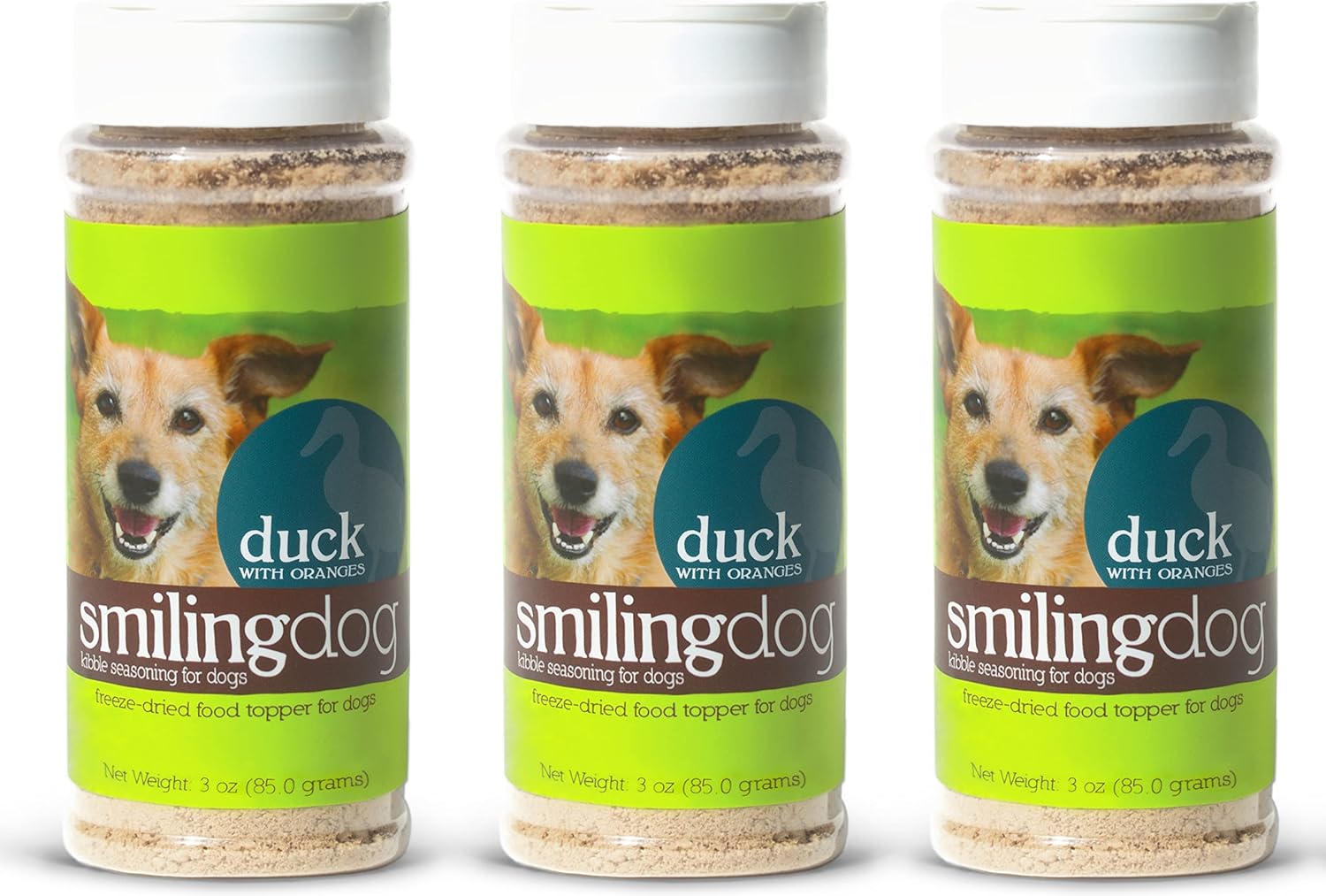 Herbsmith Kibble Seasoning – Freeze Dried Duck – DIY Raw Coated Kibble Mixer - Dog Food Topper for Picky Eaters [Bundle x3 Units]