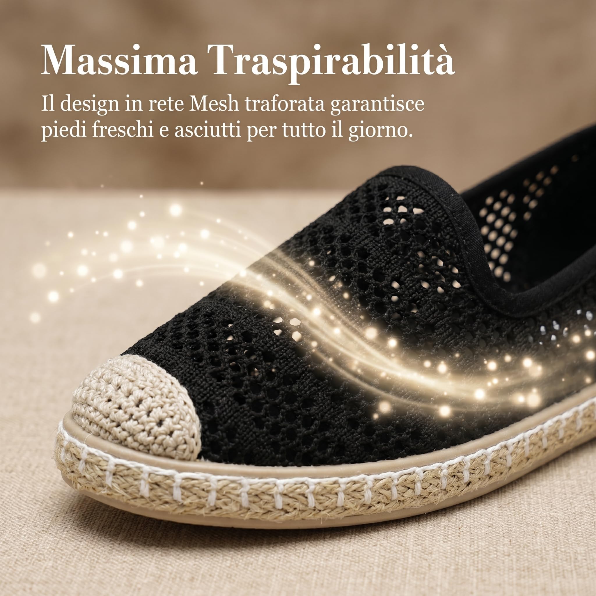 GLAMORA Espadrillas Donna Estive Traspiranti Comode Scarpe Basse Leggere in Maglia Slippers Flessibili Ballerine Comfort