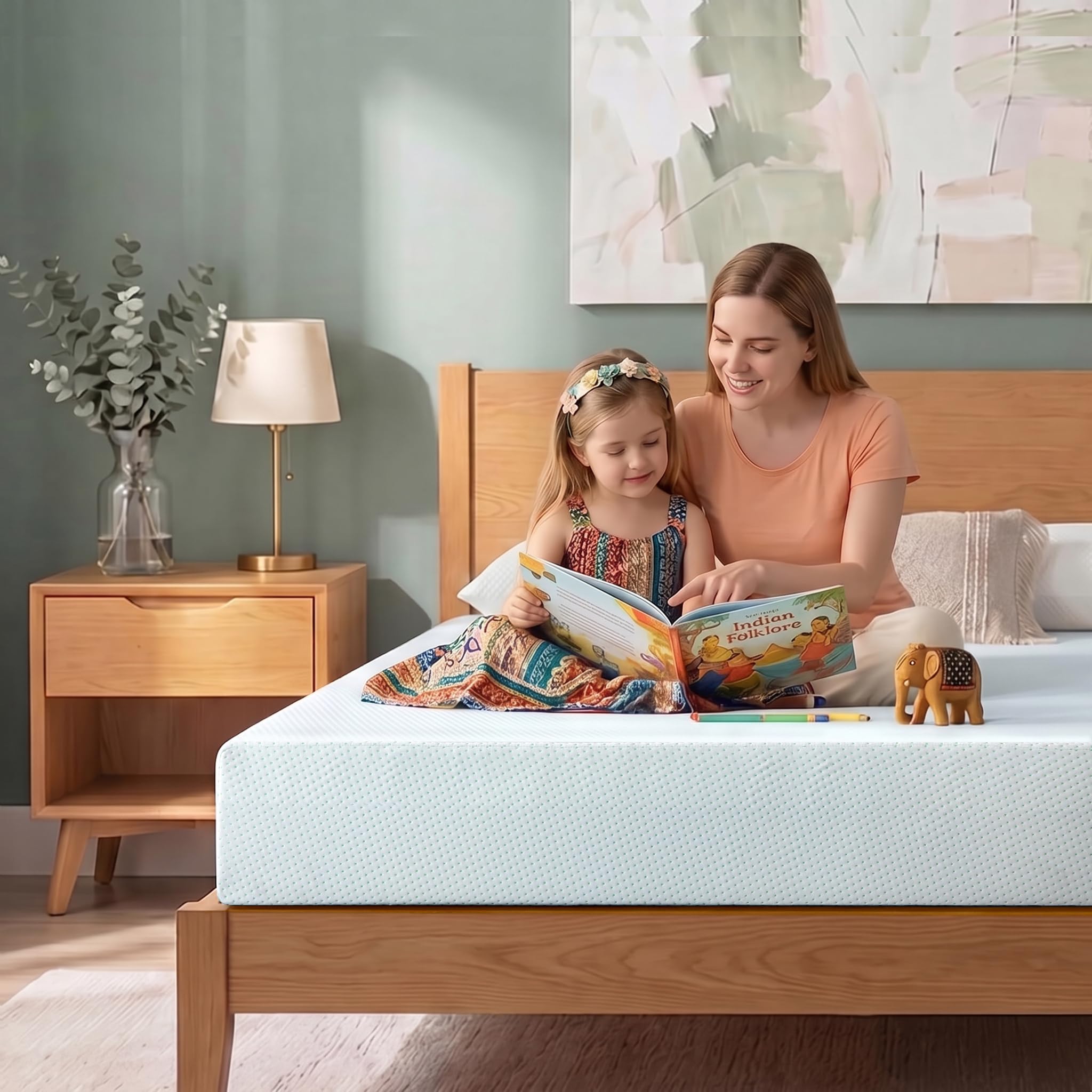 Zinus 6IN Green Tea Foam Mattress Queen Large 78X60X6IN Fiberglass Free, Medium Firm Feel, Safe Foams & Fabric, Mattress-image-13