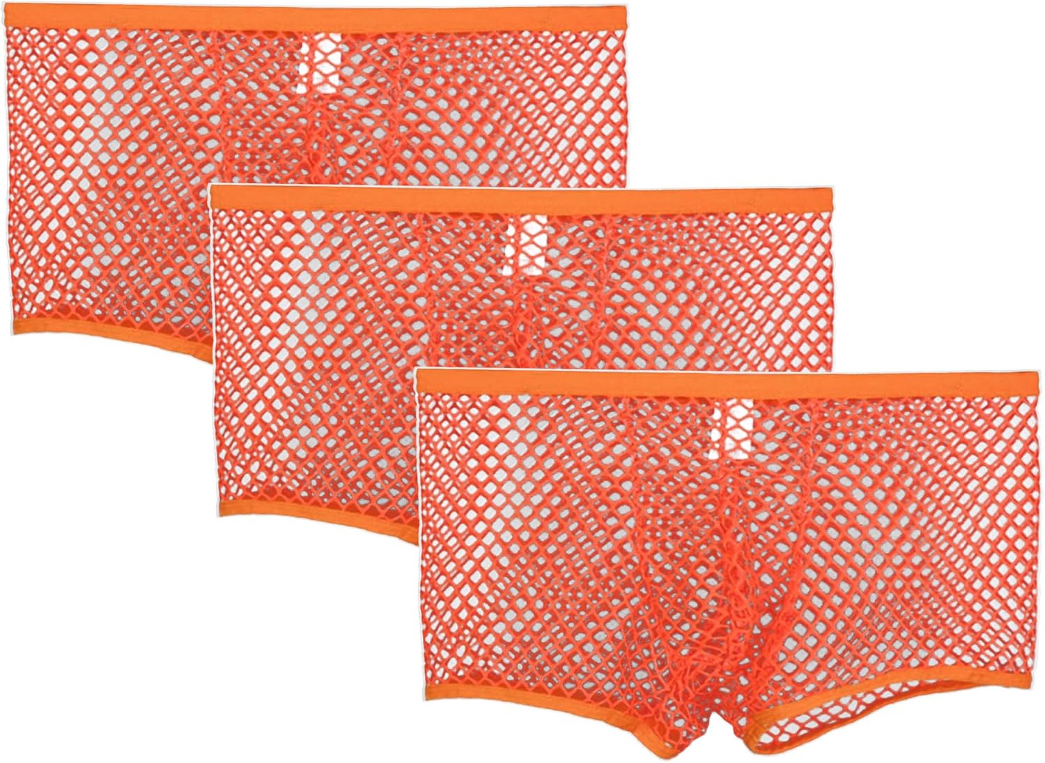 JEKE-DG Mens See Through Fishnet Boxer Briefs Breathable Hollow Lingerie Low Rise Boxers Breathable Pack Set