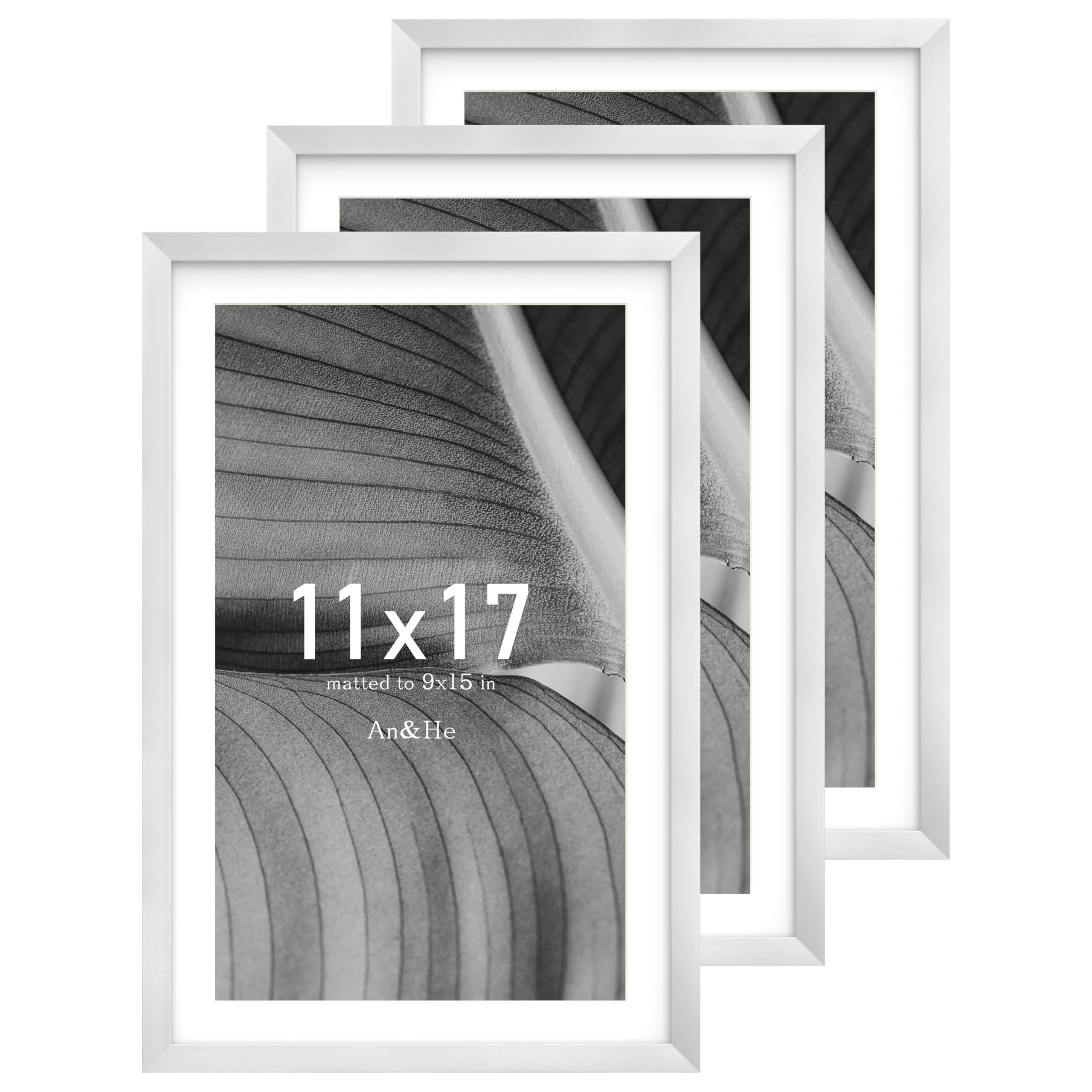 Cadres photo argentés 28x43 cm An&He de style minimaliste pour table