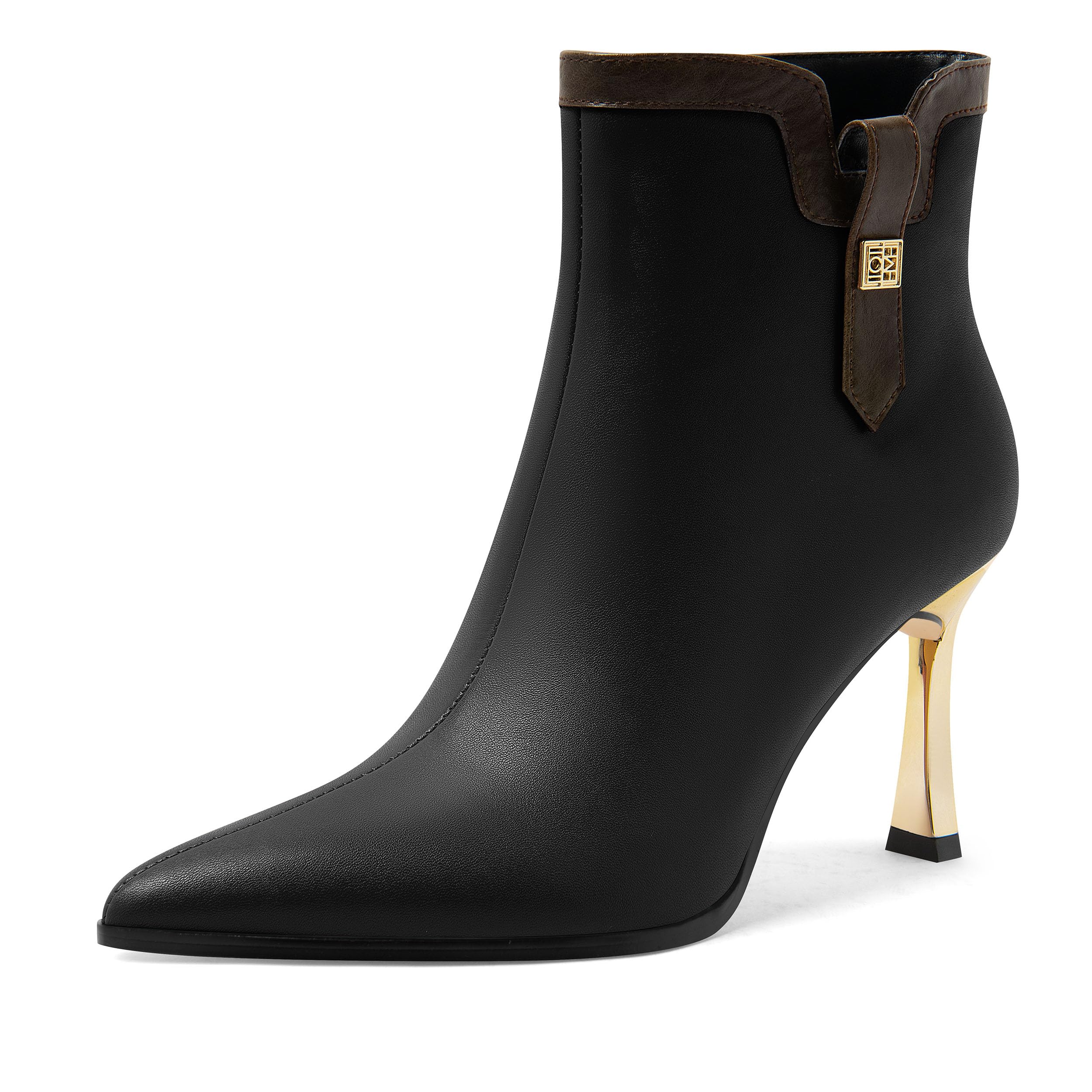 Ankle Boots for women Closed Matte Pointed Kitten Heel Booties High Heel Fashion Stiletto Ankle Booties Slip on
