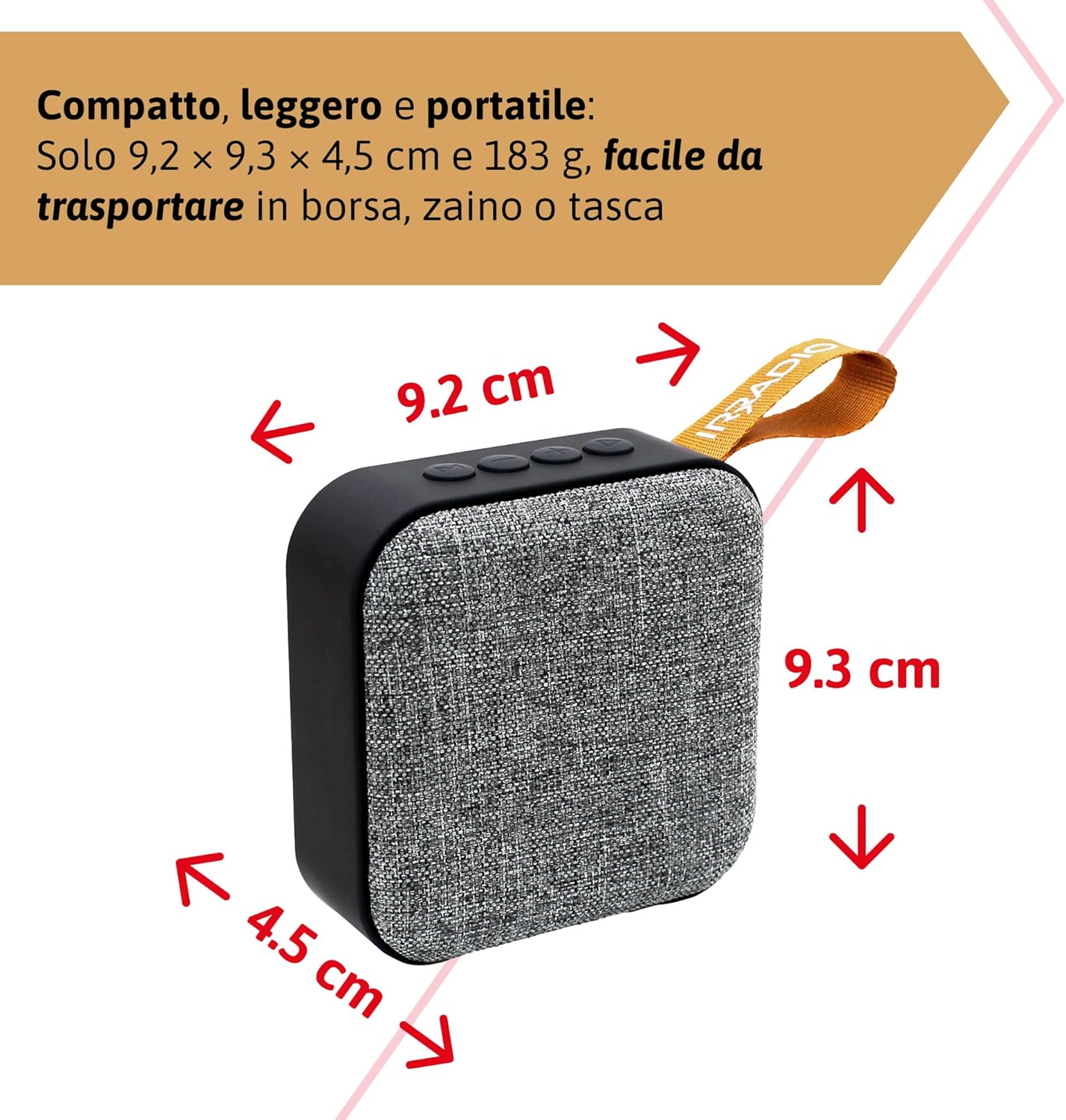 IRRADIO IR-203 Sound+ Speaker Dimensions