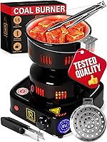 MROSENFELD FIRE Tower Hookah Coal Burner - 450W Electric Shisha Charcoal Starter with Tongs, Basket & Overheat Protection
