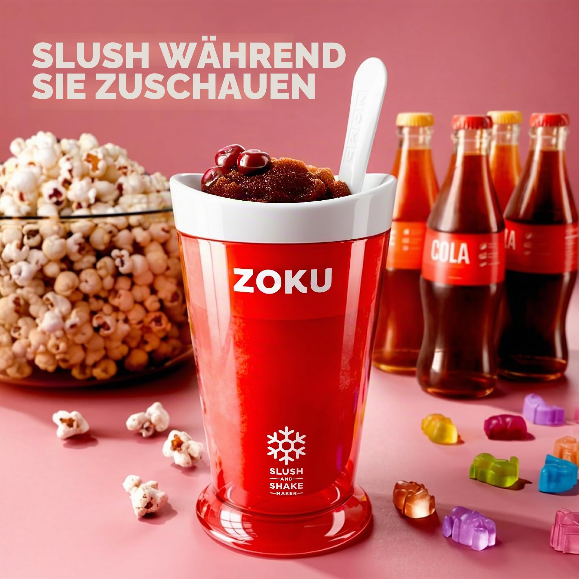 Slush en Milkshake Maker, Eenhoorn, Polypropyleen/Kunststof, BPA vrij, Roze - Zoku | Kein Strom erforderlich, Gefrier-Kernbecher macht Slushies in 7 Minuten, Einzelportion, BPA-frei