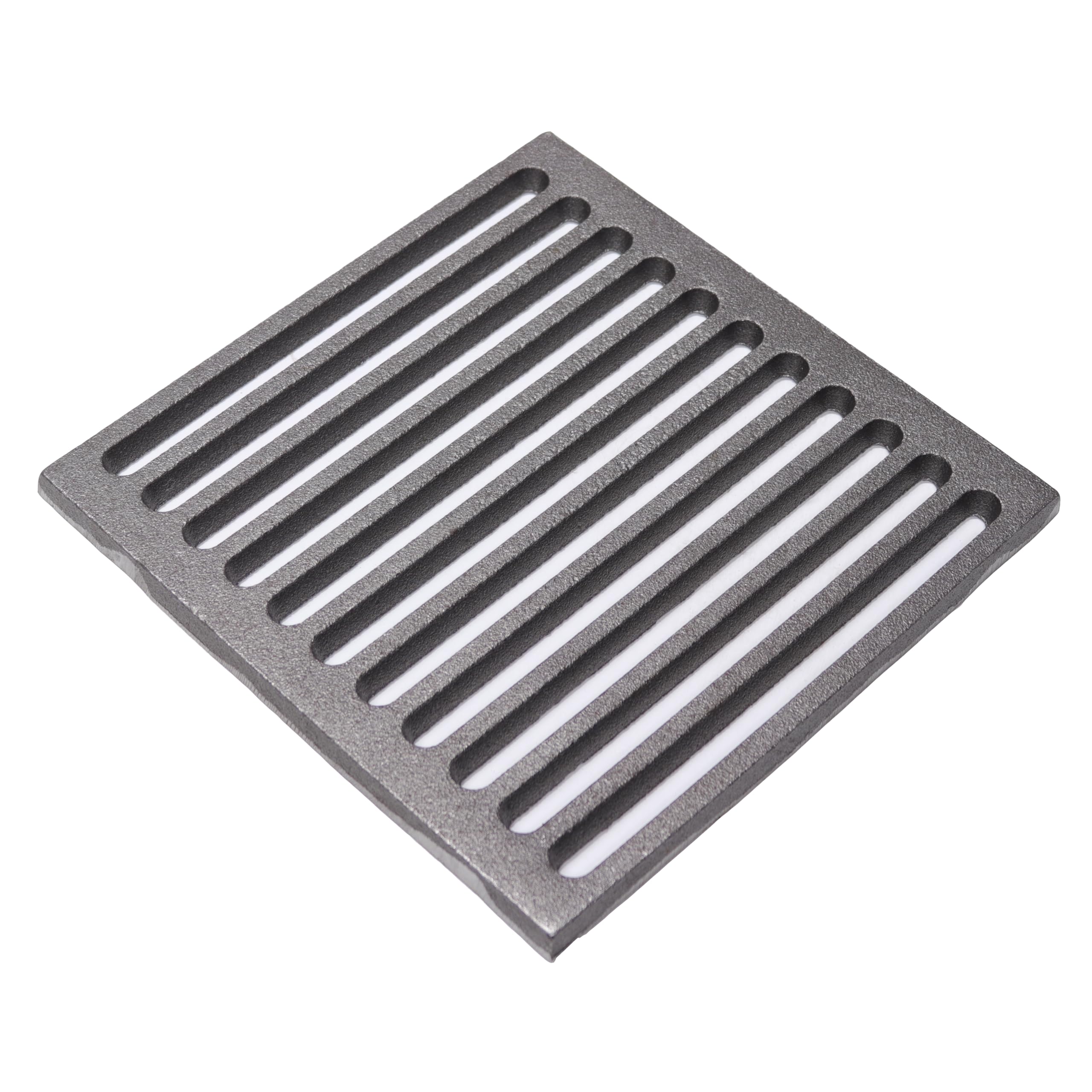 Fonderia Bongiovanni | Griglia in Ghisa | Griglia per Camino | Stufa Pellet | Barbecue Fondello per Cenere | 23,5x23,5cm | con Cassetto Raccolta Cenere | Accessori Camino