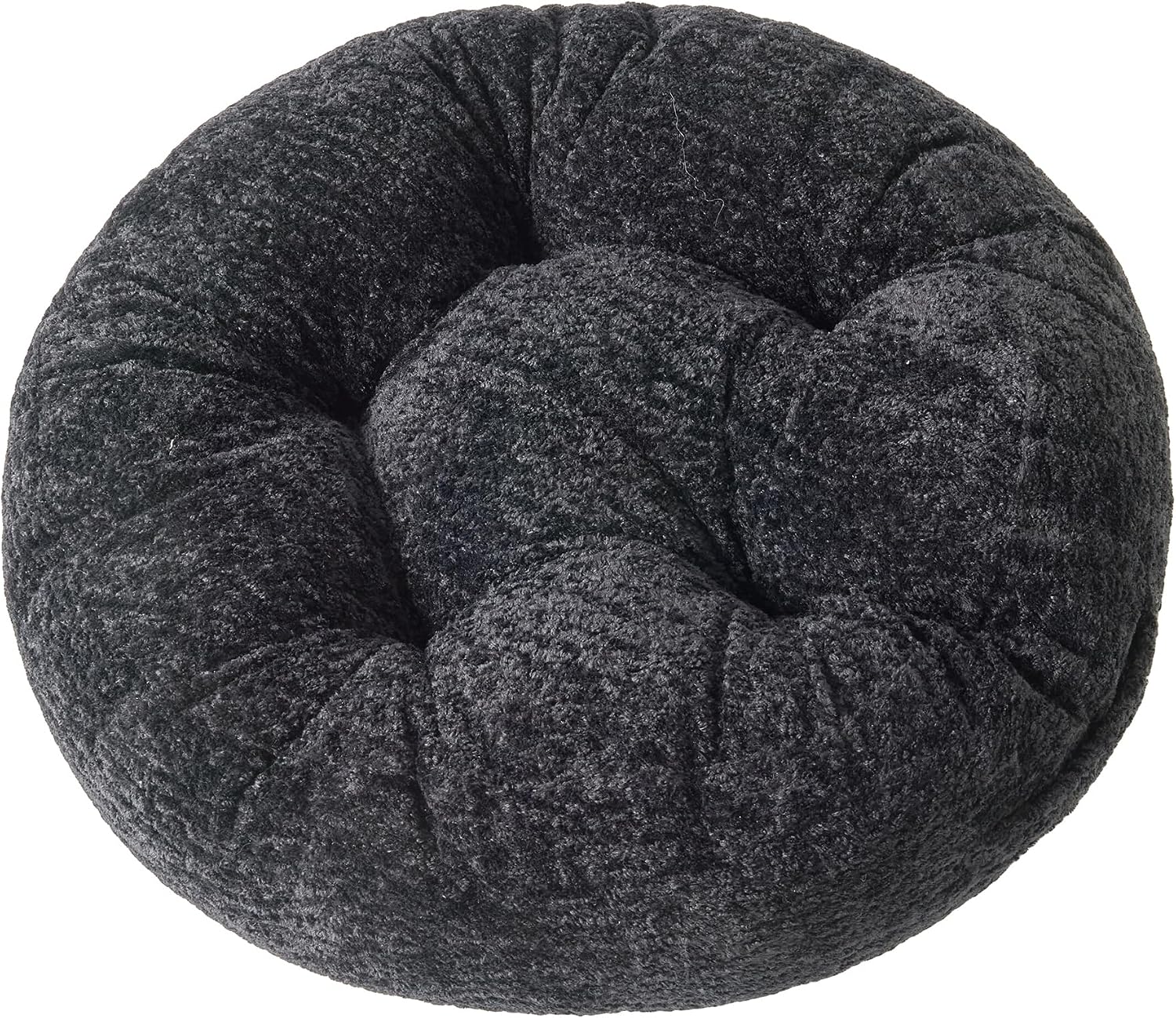 Floor Pillow, Large Meditation Sitting Cushion with Handle | for Tatami, Living Room, Yoga Use for Adults and Kids (1, Round, Black, 22" x 22" x 6")