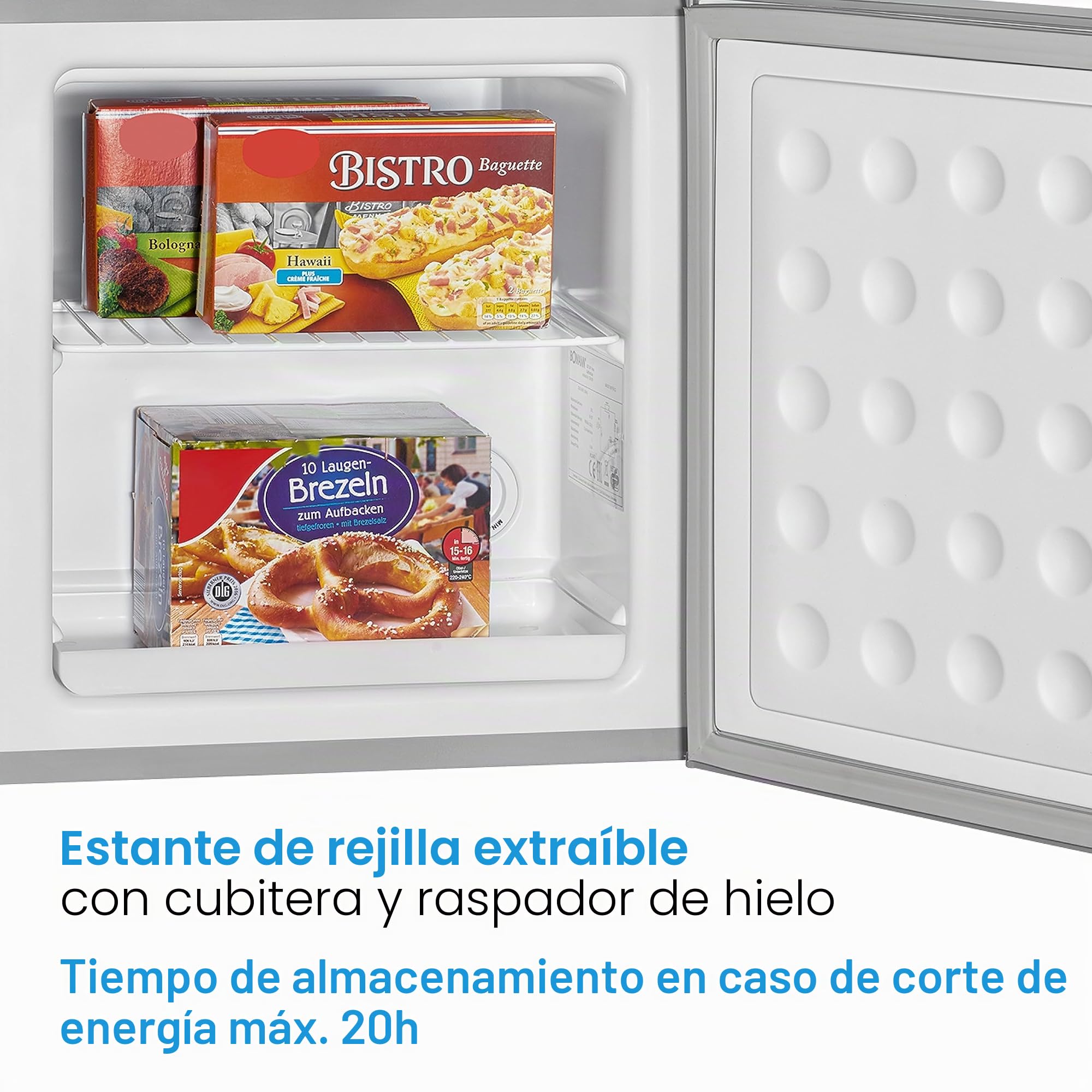 Bomann Freezerbox 31L Contenido útil | Congelador pequeño con rejilla | tope de puerta intercambiable y control de temperatura continuo | Mini congelador con 4 estrellas | GB 341.1 inox