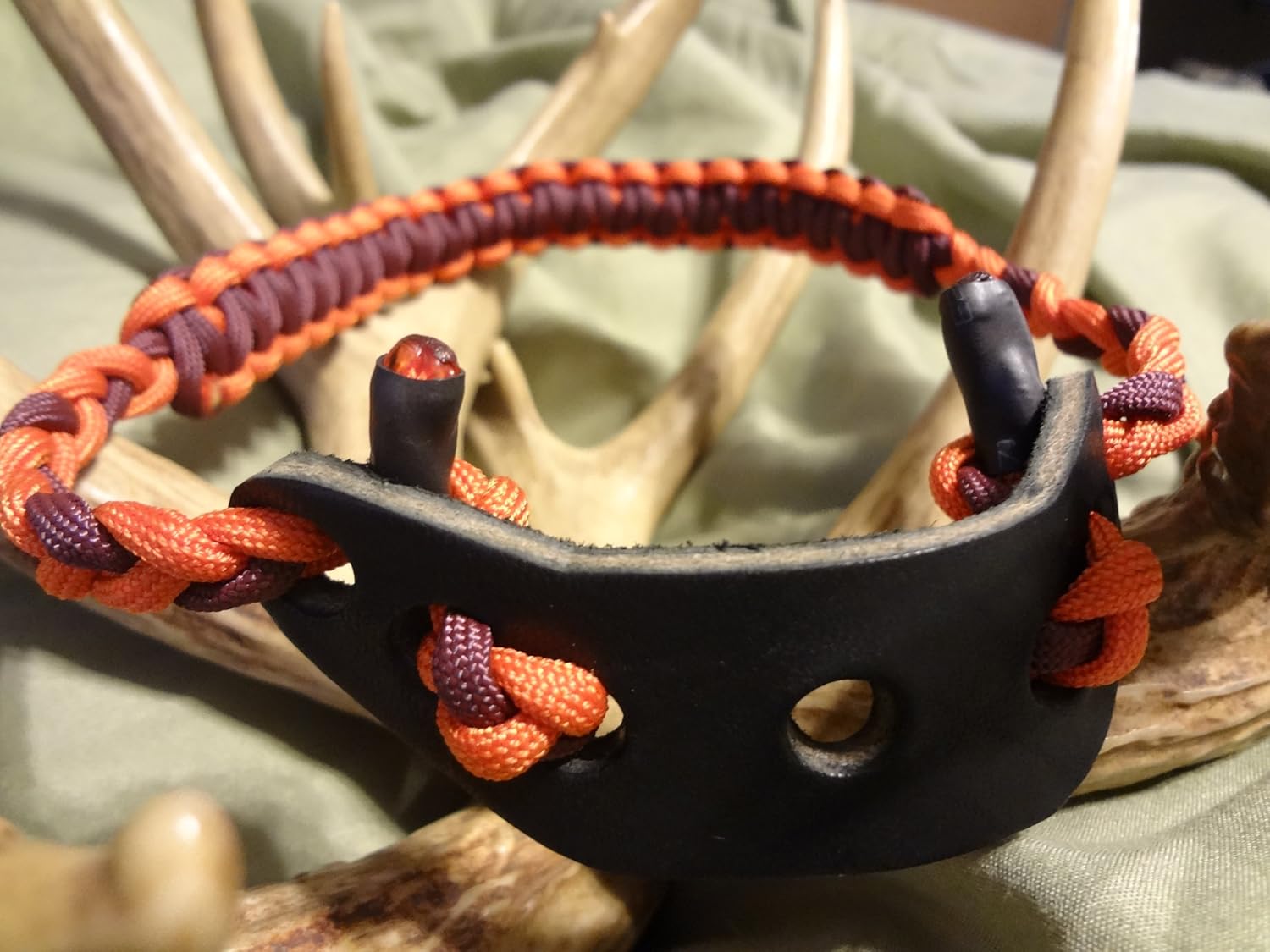 Maroon & Orange Handmade Paracord Bow Wrist Sling By