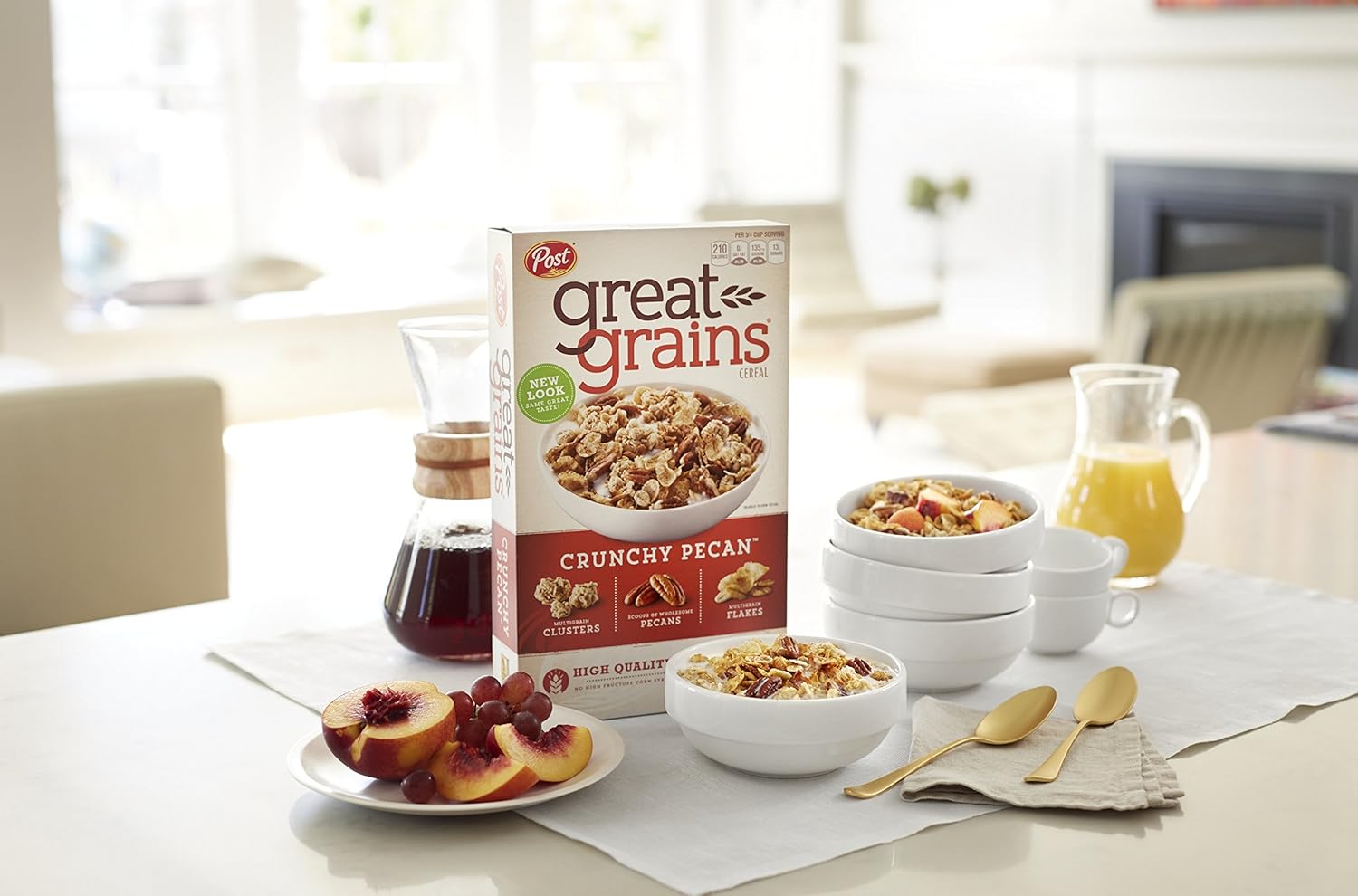 Great Grains Crunchy Pecan Whole Grain Cereal, 16-Ounce Boxes (Pack of 7)
