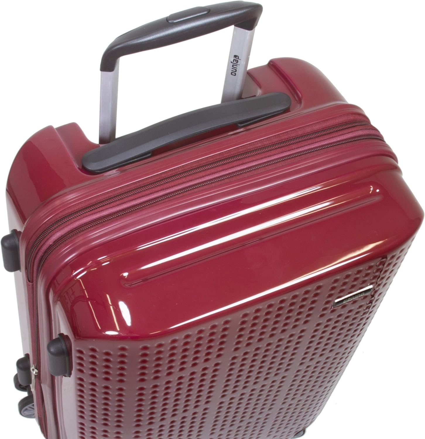 review Dejuno Speck Hardside 3-Piece Expandable Spinner Luggage Set, Wine Red