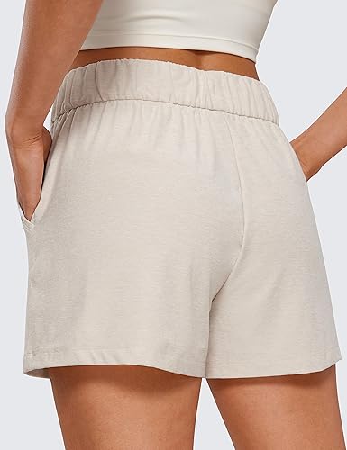 Miniatura 2 de CRZ YOGA Pantalones cortos suaves para mujer, cintura alta de 3 pulgadas, para uso casual, descanso, entrenamiento, cómodo verano con bolsillos