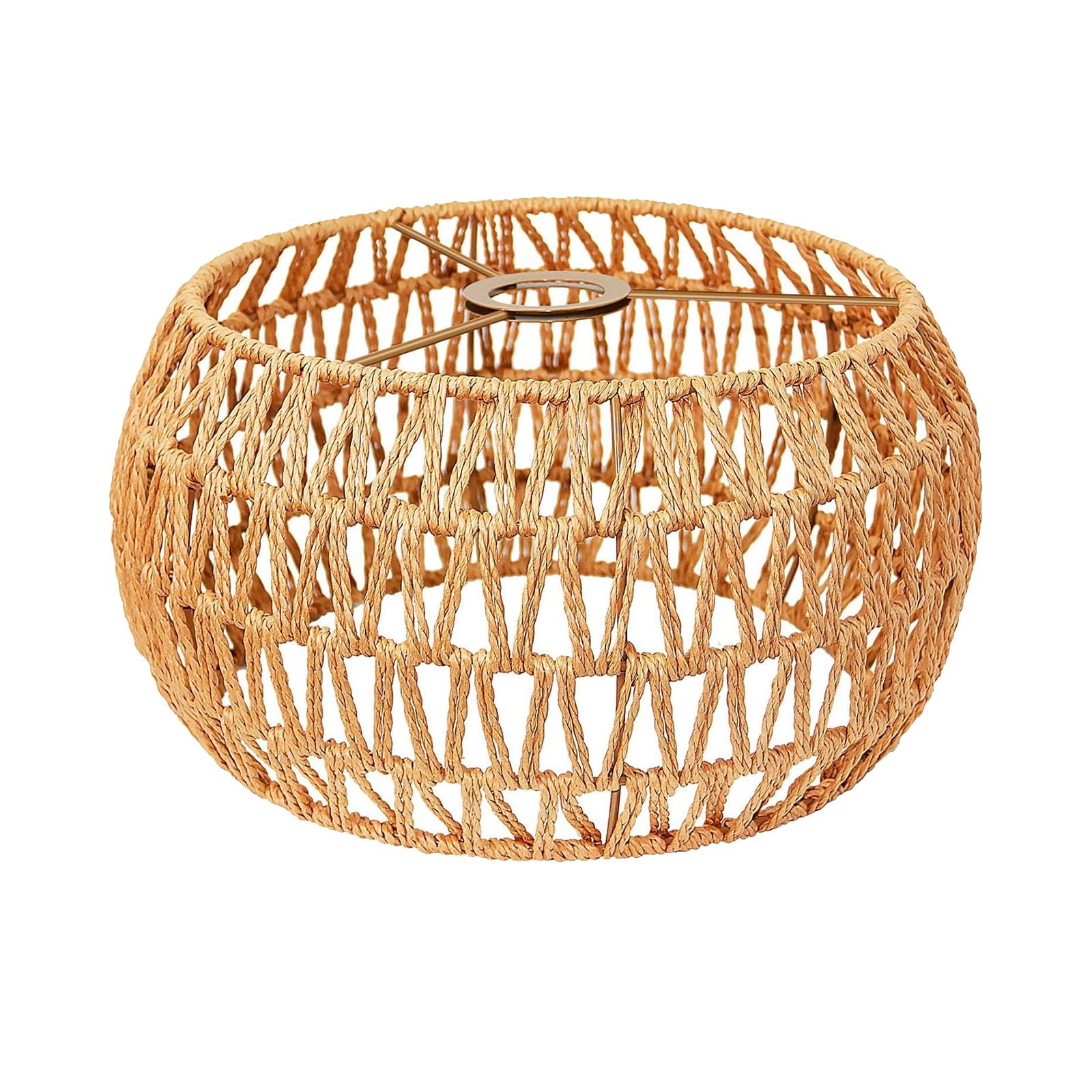 Tsophreniq Recyclable Materials Hanging Lamp Covers Offering Ambients Illuminations Paper Texture for Dining Areas and Quick Setup Rattan Pendant Light Shade