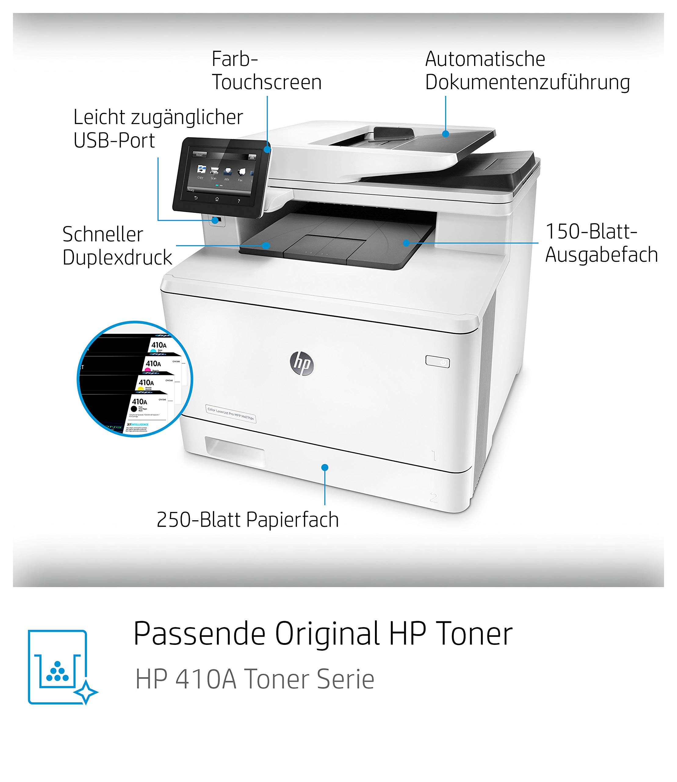 HP CF378A#B19 Color LaserJet Pro MFP M477fdn weiß