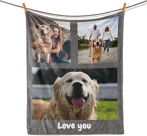 Dipopizt Manta personalizada con foto, manta personalizada con imagen, texto, manta personalizada para sofá, cobijas personalizadas, regalos