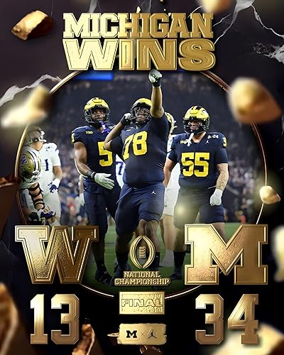 Póster de campeones nacionales de Michagan Wolverines 2024 #2