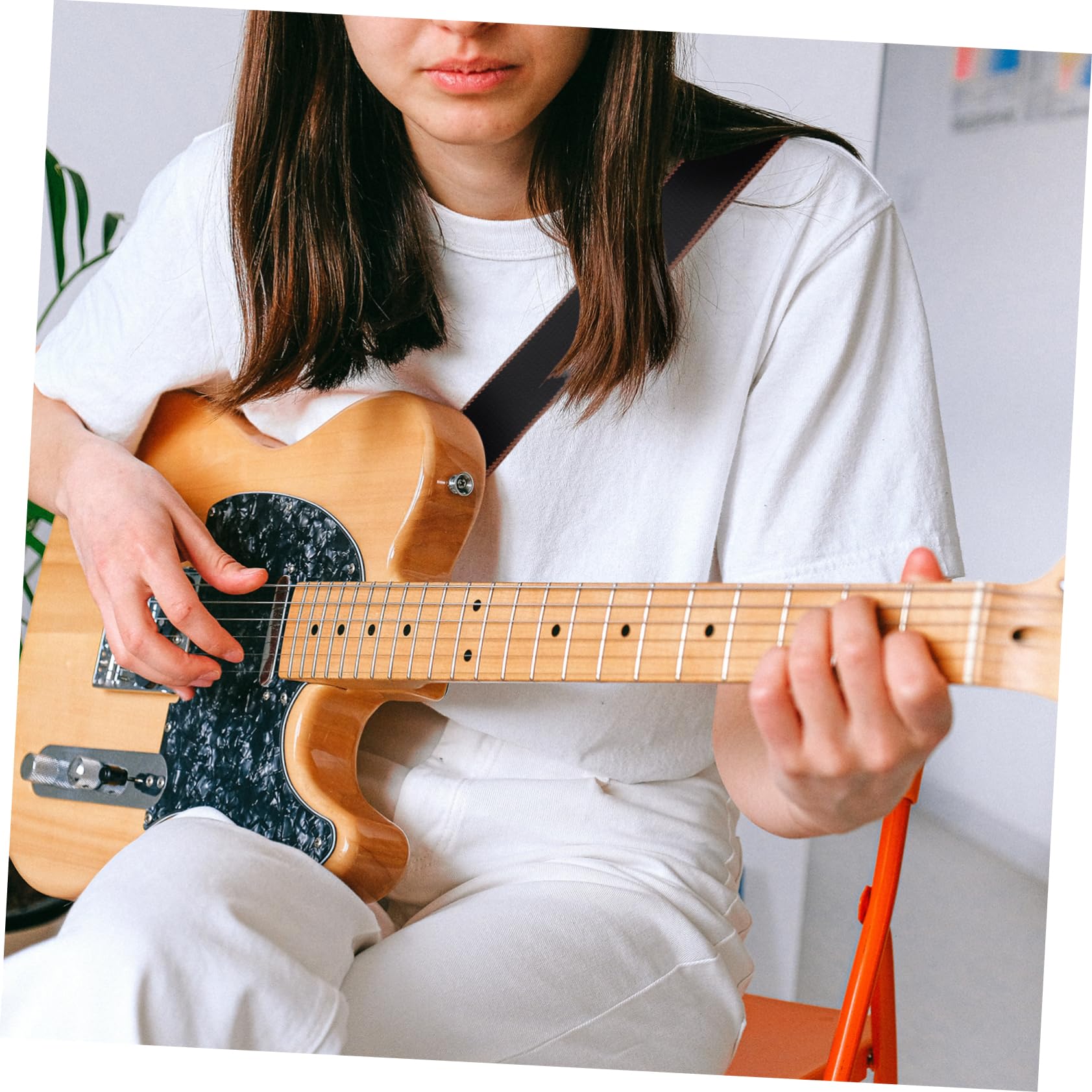 Veemoon Correa de guitarra acolchado cinturón de bajo accesorios de guitarra eslinga de guitarra ajustable correa para el hombro de la guitarra cintas de algodón