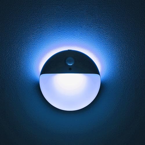 Miniatura 16 de Paquete de 2 luces nocturnas ámbar, luz nocturna alimentada por batería, luces adhesivas pequeñas de 2.6", atenuables, 3 modos de luz, luces con