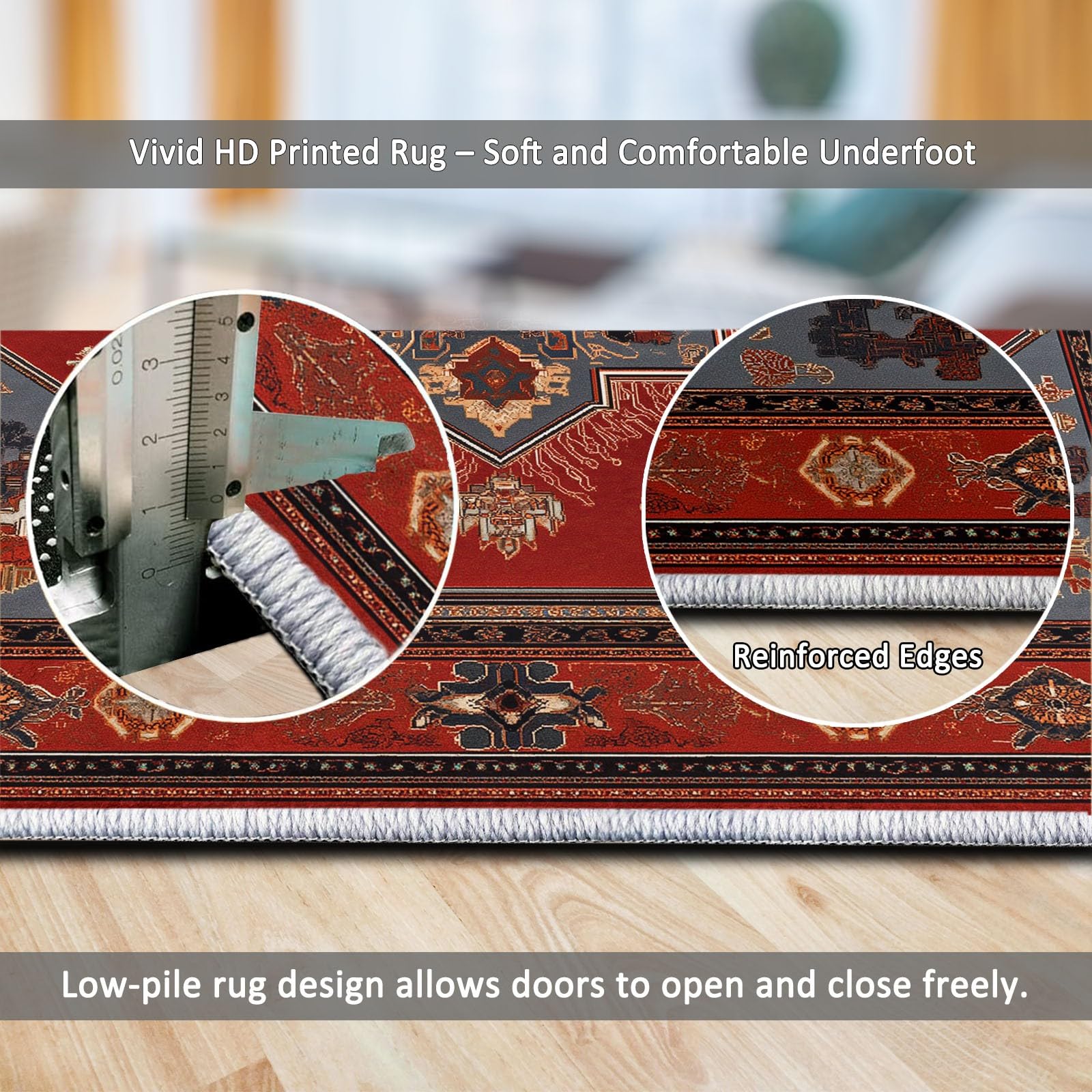 The Carpet elegancki, luksusowy wzór artystyczny, czerwony, 180 x 240 cm, antypoślizgowy, nowoczesny, nadający się do prania dywan do salonu, do wnętrz, przyjazny dla skóry, łatwy w pielęgnacji, do