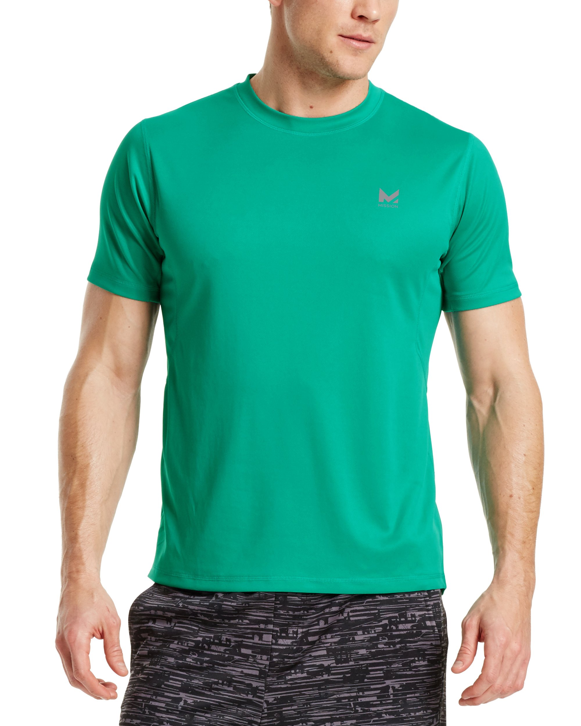 Mission Men's VaporActive Alpha Short Sleeve Athletic Shirt, Dynasty Green, Large