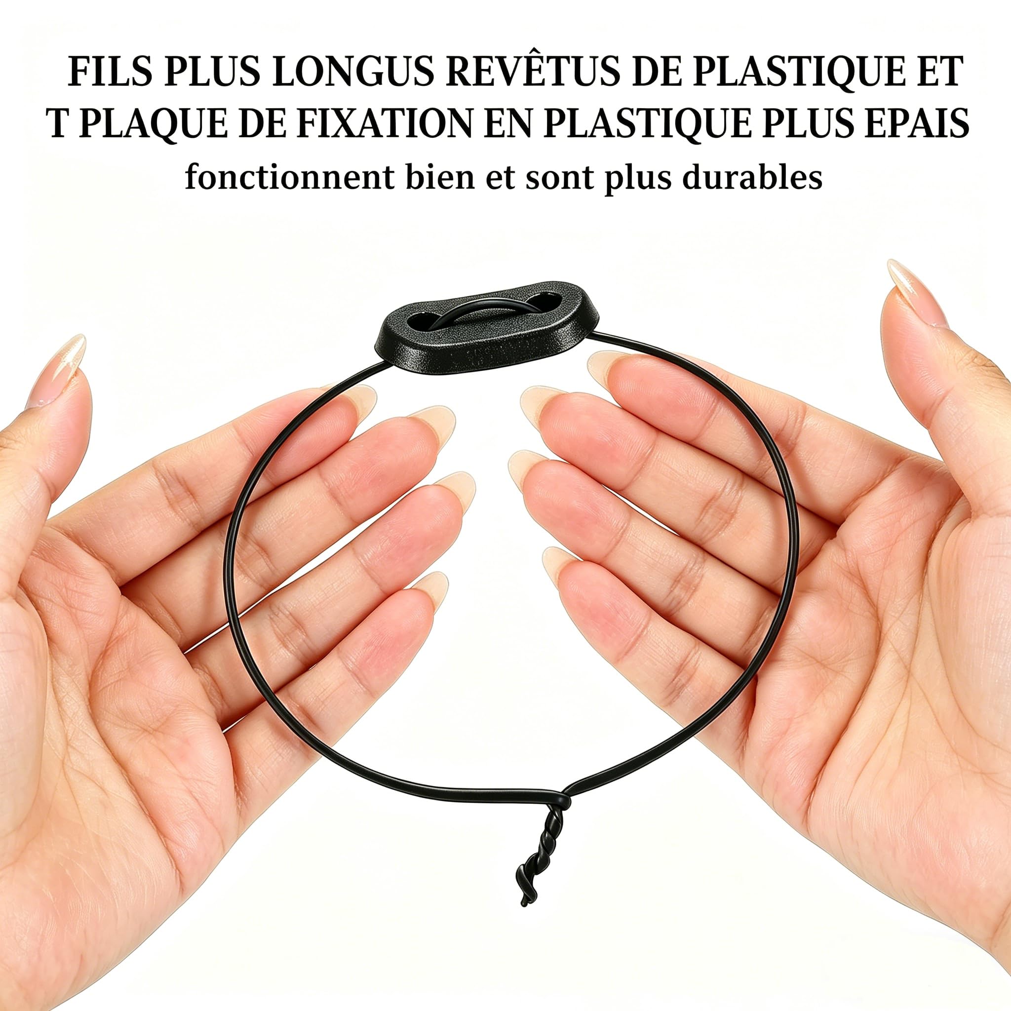 Kit de Fixation pour Panneaux occultants 60 Pièces PVC Résistant aux Intempéries Clôture Jardin Noir