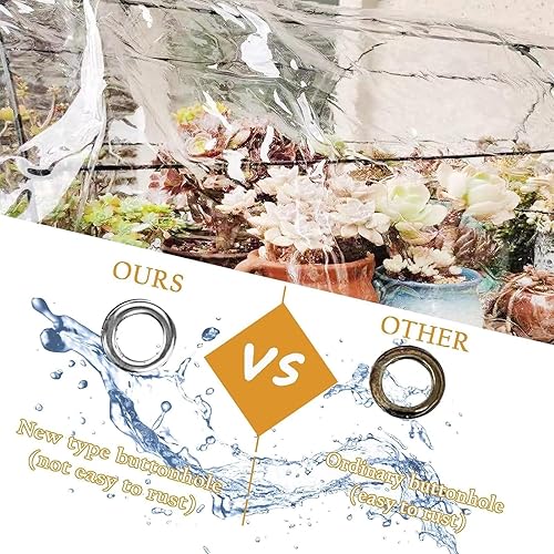 Miniatura 3 de Lona transparente de PVC de 4.5 x 6.5 pies, lona transparente de 14 mil, resistente al agua, lona transparente de 14.11 ozm con ojales para camping,