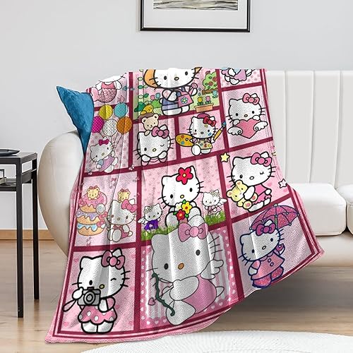 Manta Kawaii para niños y adultos de 40 x 30 pulgadas, manta de franela de felpa ultra suave y cálida para sofá cama