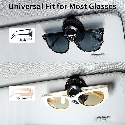 Miniatura 5 de VICHO Organizador de visera de sol para automóvil, soporte para lentes de sol y clip de almacenamiento para visera, ajuste universal para lentes de