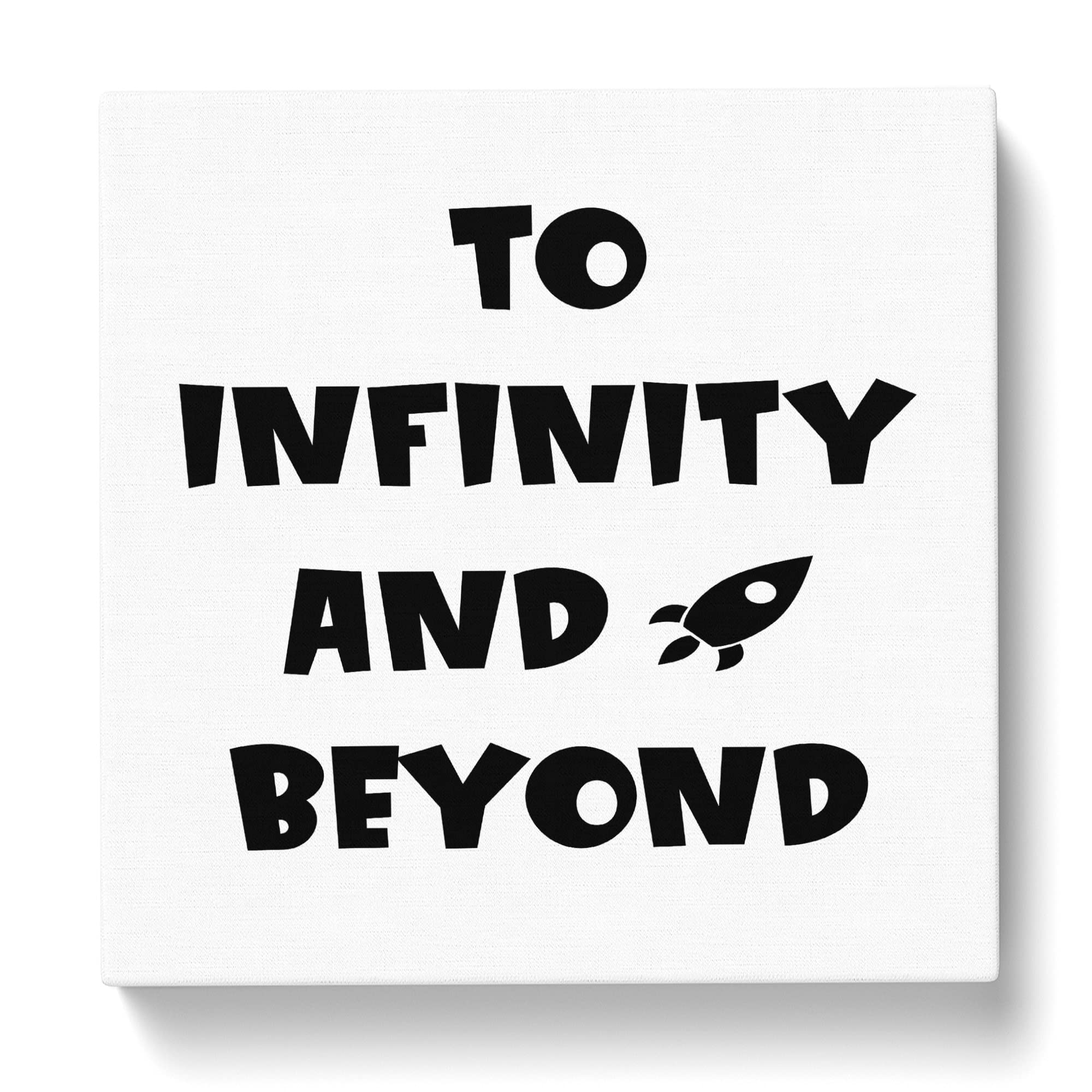 To Infinity and Beyond Modern Typography Quote Canvas Print, Mixed, 35L x 35W cm - Image 2