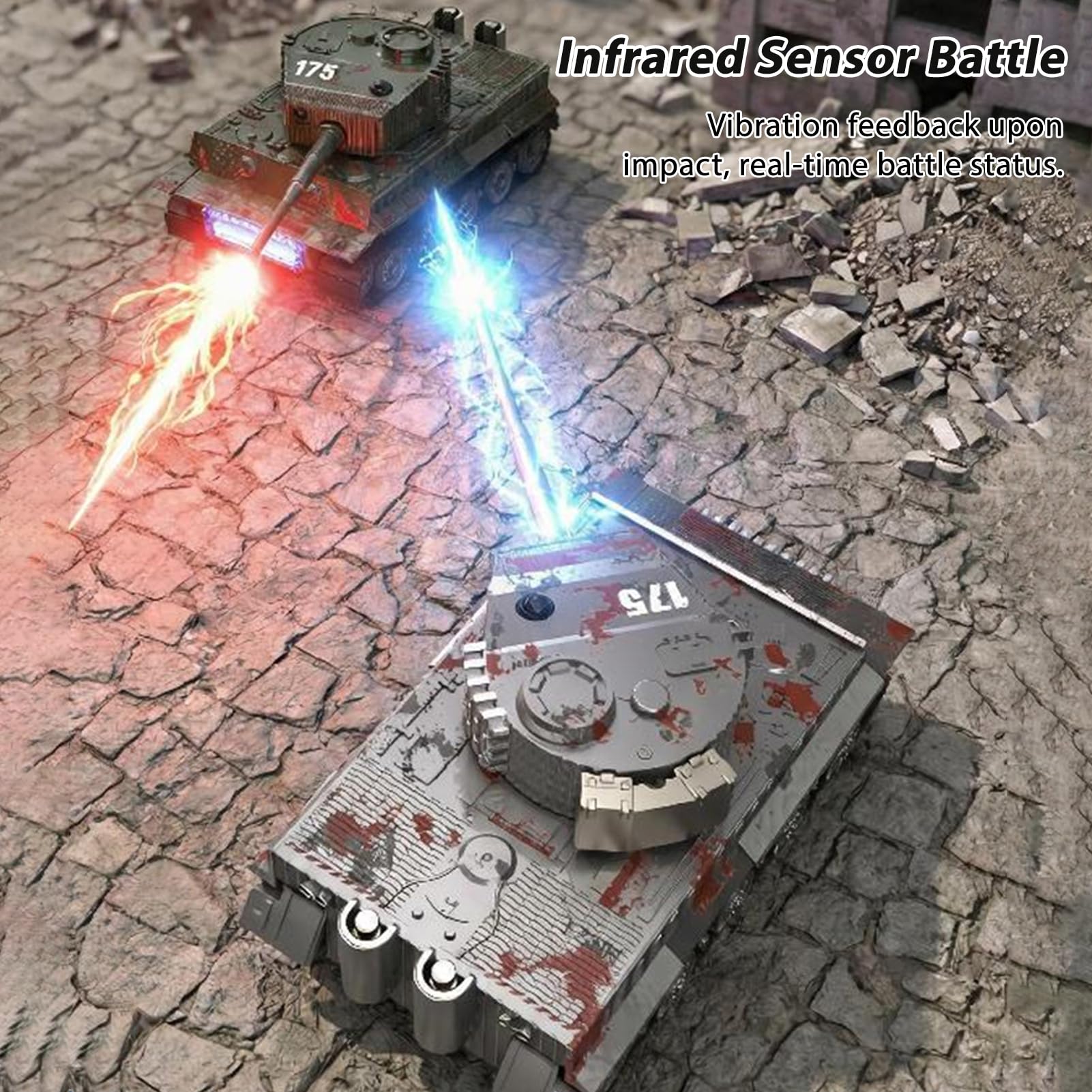 Mini RC Battle Tank Set con torre girevole a 360°
