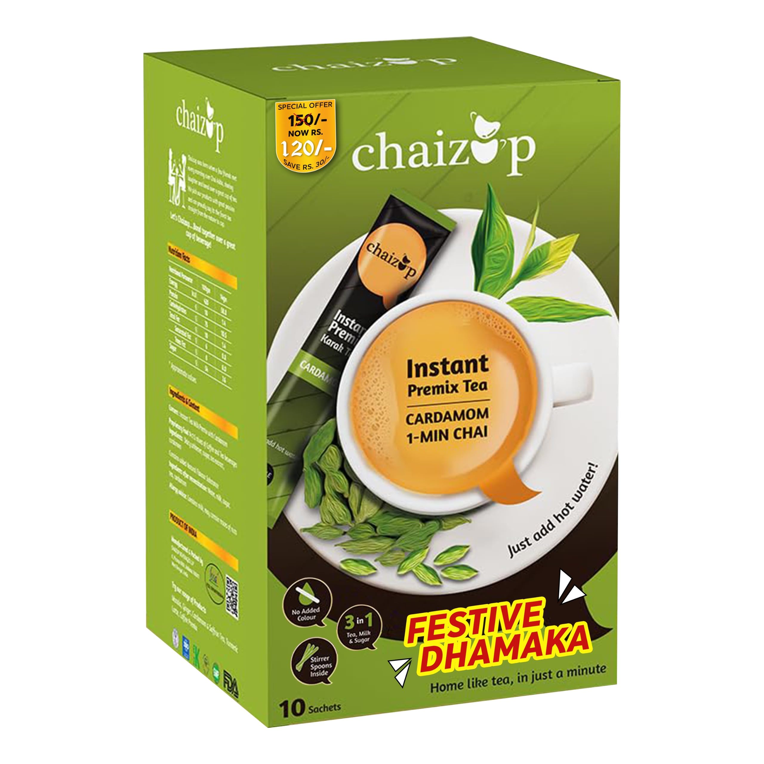 See full amazon price history chart for Chaizup Instant Dhamaka Cardamom Premix Tea 10 Sachets, 14gm x 10 Sachets, 10 Serves, Cardamom Premix Tea, Instant Elaichi Chai Chaizup Instant Dhamaka Cardamom Premix Tea 10 Sachets, 14gm x 10 Sachets, 10 Serves, Cardamom Premix Tea, Instant Elaichi Chai (B0DB631NMN) Amazon Price History, Amazon Price Tracker