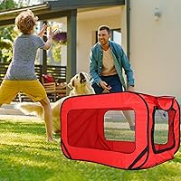 Vista 8 de Jaula plegable de 36 pulgadas para perros grandes, perrera de viaje portátil con ventanas de malla y cubierta impermeable, jaula para perros