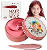 Temporary Hair Color Wax Red for Kids, Washable Colored Hairstyle Dye Mud, Disposable Instant Styling Pomade for Girls Boys Youth, DIY Coloring Gel Cream for Women Men Cosplay Halloween Party