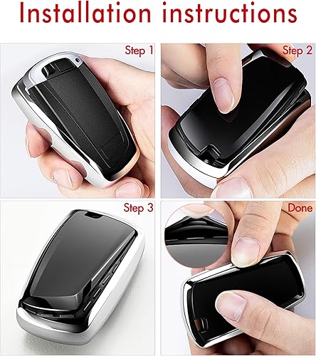 Miniatura 6 de Intermerge Funda para llavero BMW, funda para llaves para 1, 3, 4, 5, 6, 7, serie X1, X3, X4, M5, M6, GT3, GT5, llave de control remoto, protección
