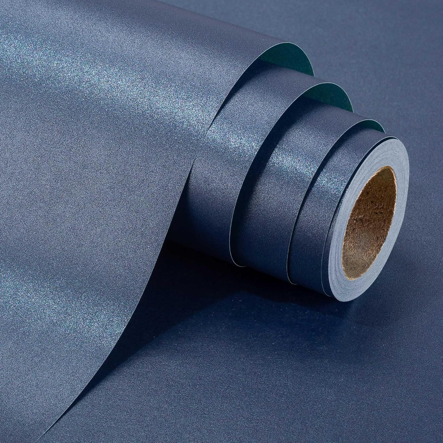 Burymento Navy Blue Wrapping Paper Roll - 17 Inches X 33 Feet - Solid Color Pearly-lustre Gift Wrap Birthday Wrapping Sheets for Baby Shower, Weddings, Christmas and Anniversaries